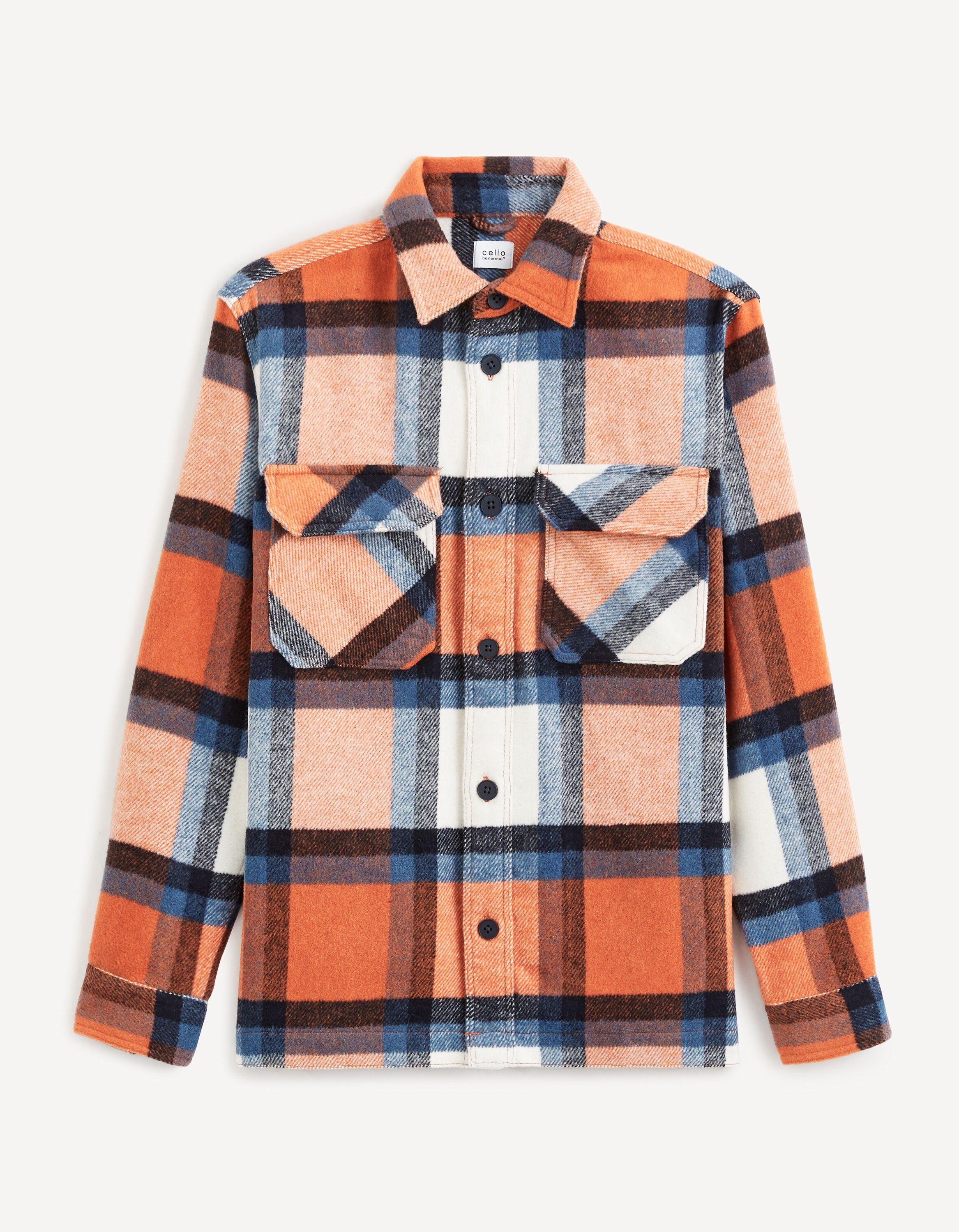 Surchemise oversize &agrave; carreaux - bleu