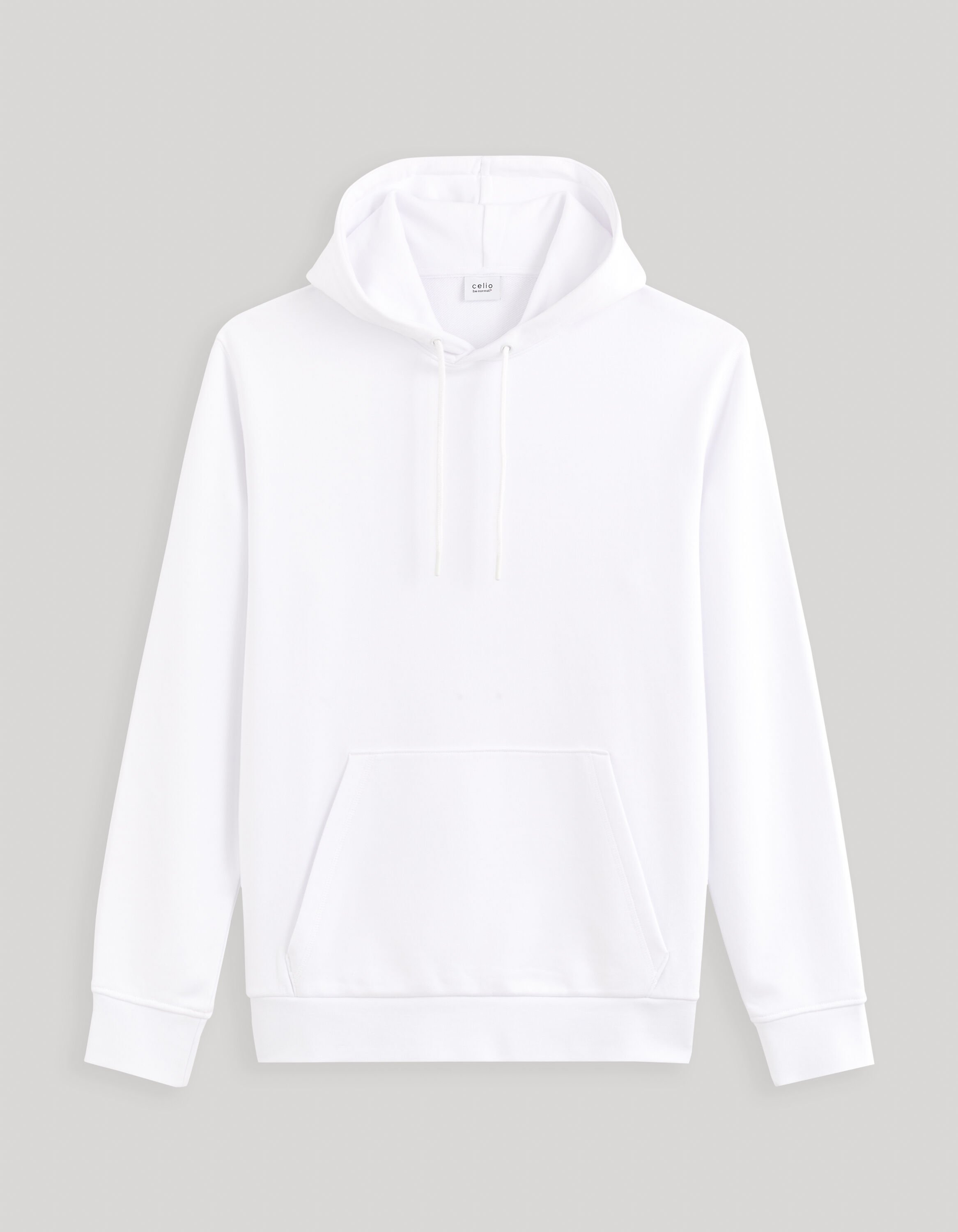 Sweat &agrave; capuche 100% coton - blanc