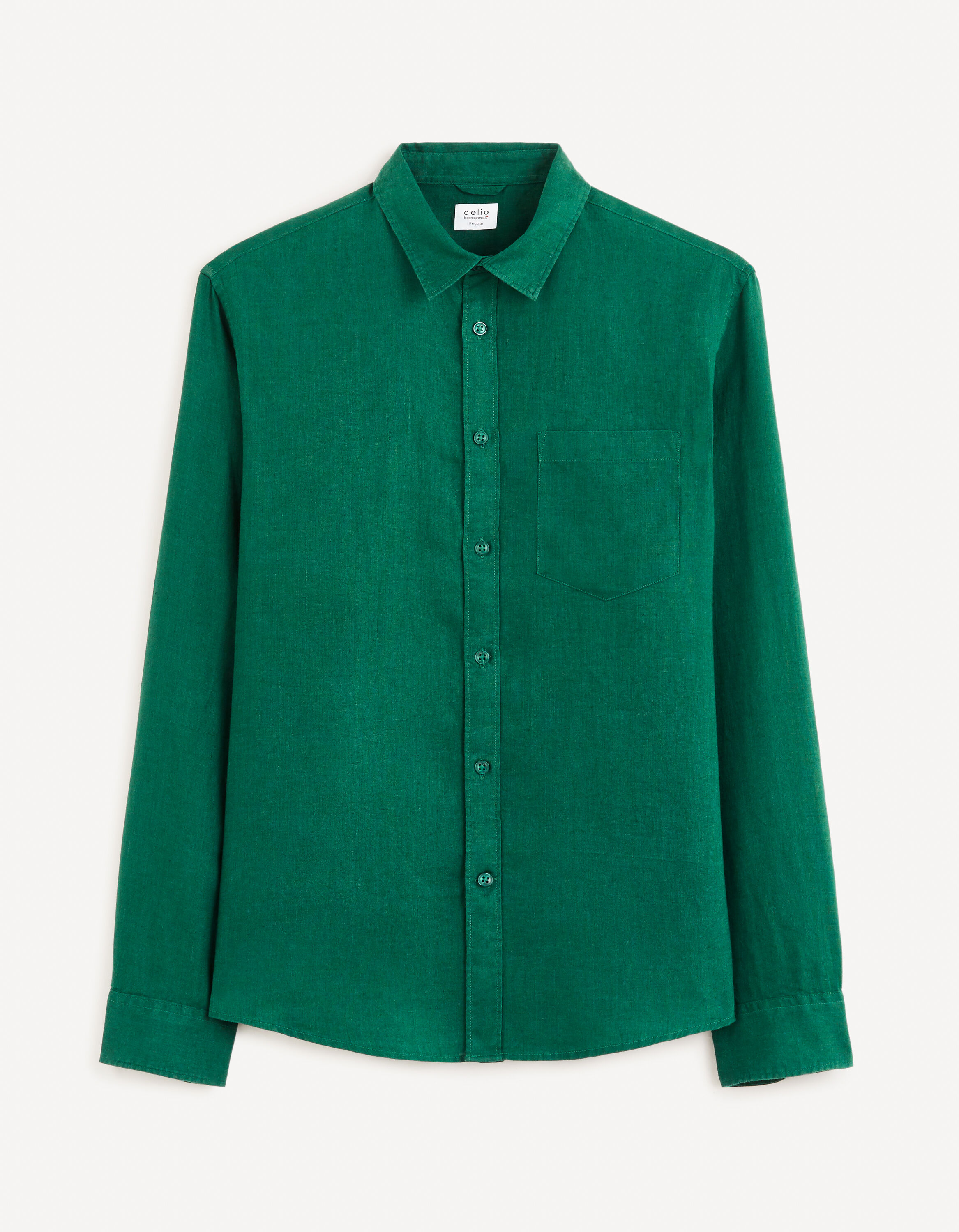 Chemise regular 100% lin - vert