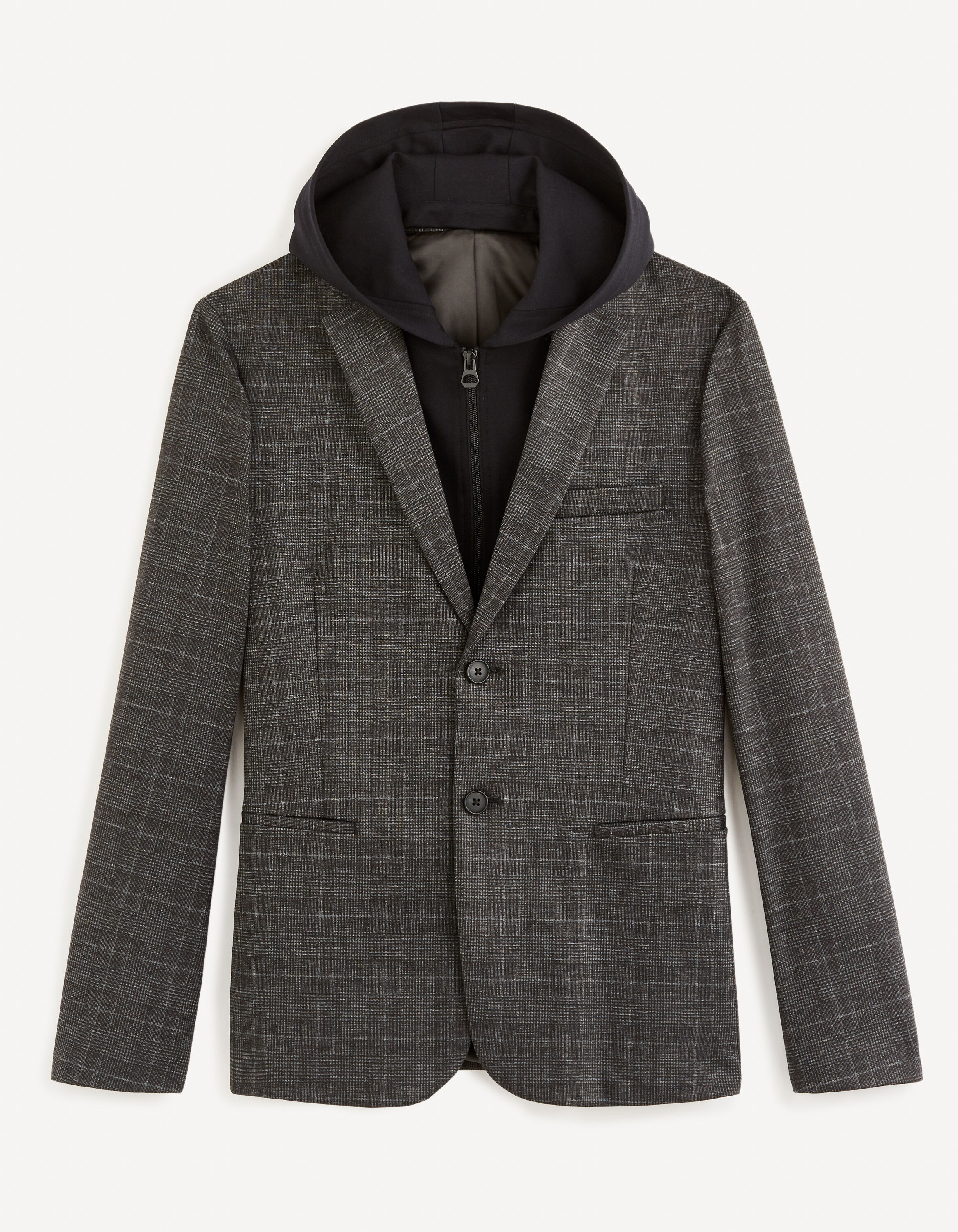 Blazer &agrave; capuche slim - gris