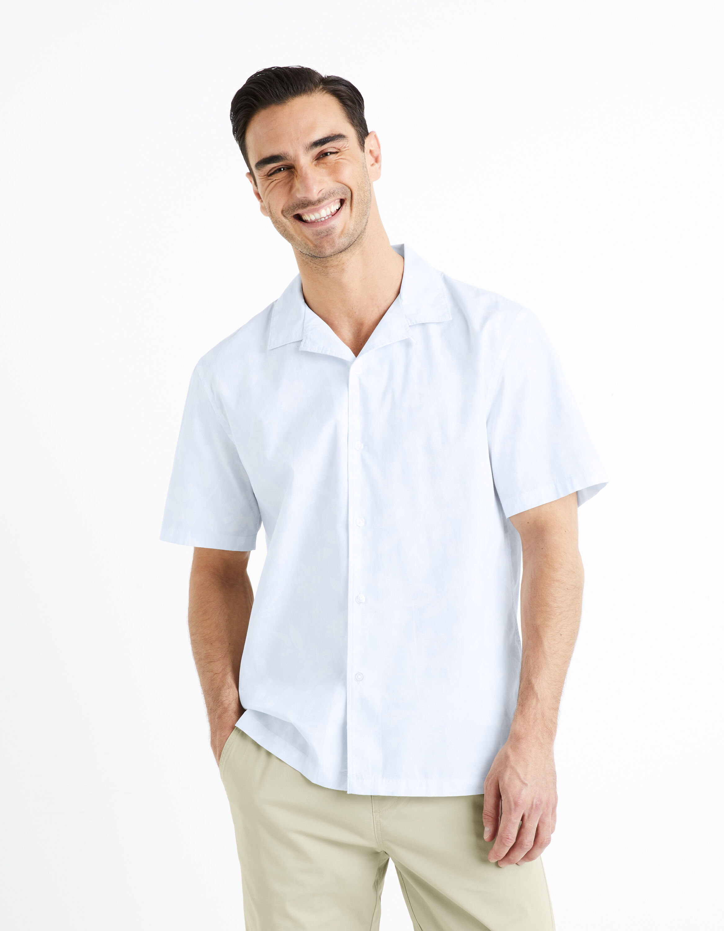 Chemise relax 100% coton - bleu clair