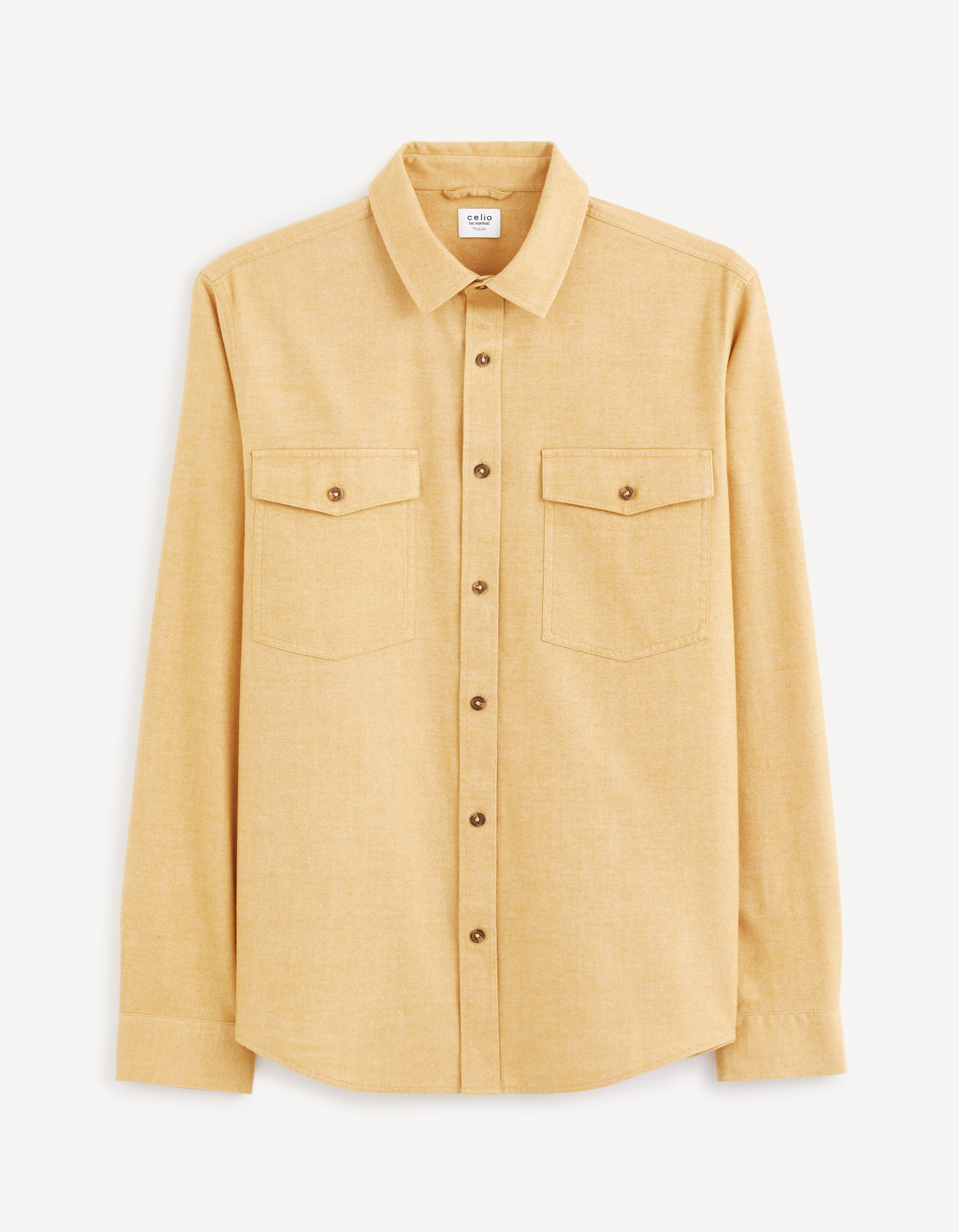 Chemise regular 100% coton - beige