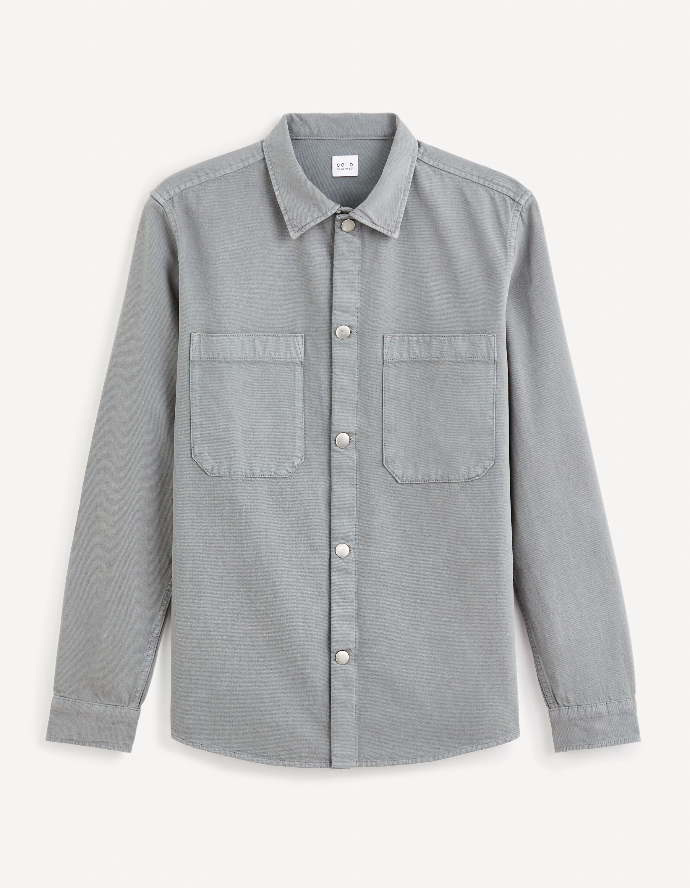 Surchemise oversize 100% coton- gris chine