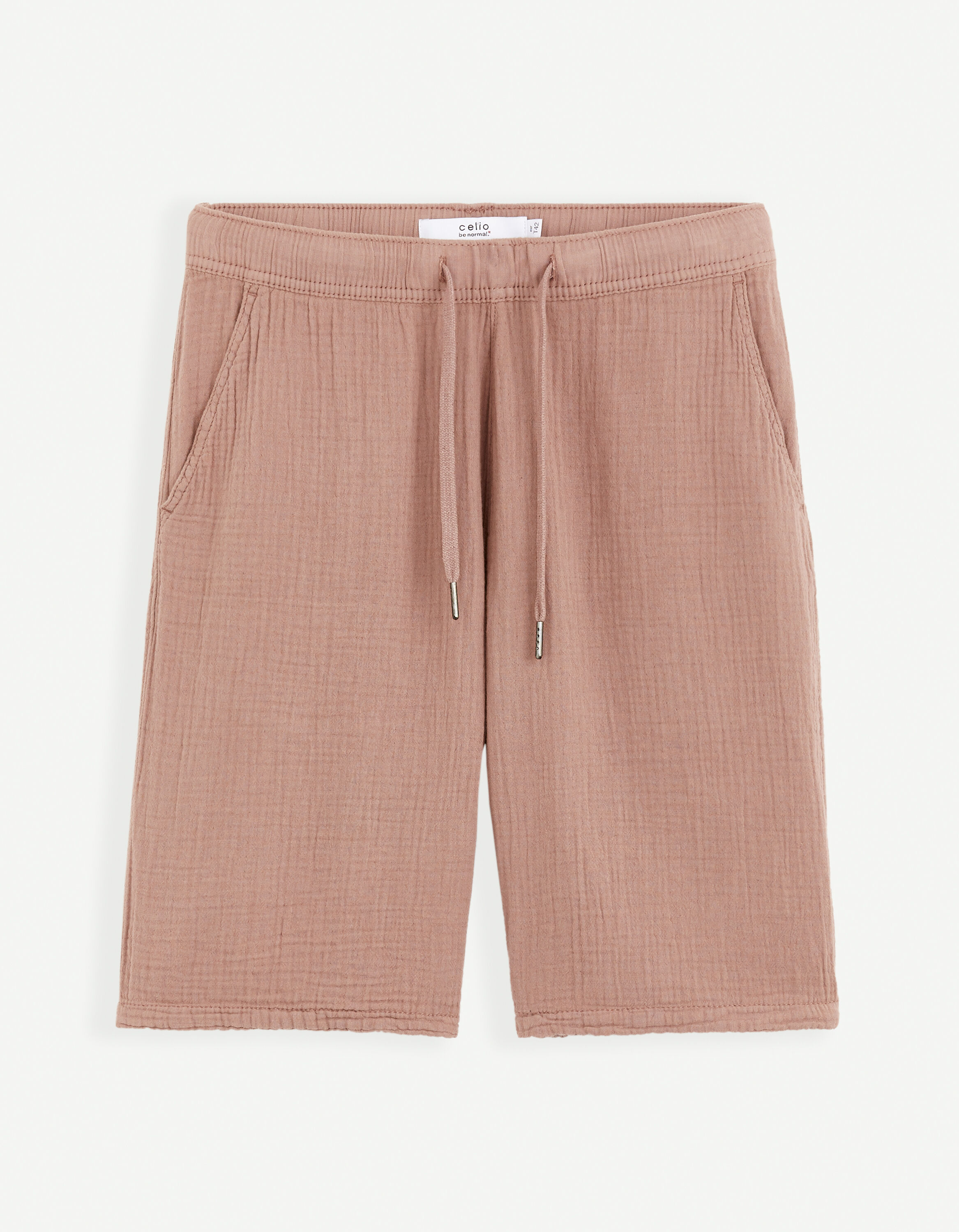 Bermuda 100% gaze de coton - rose