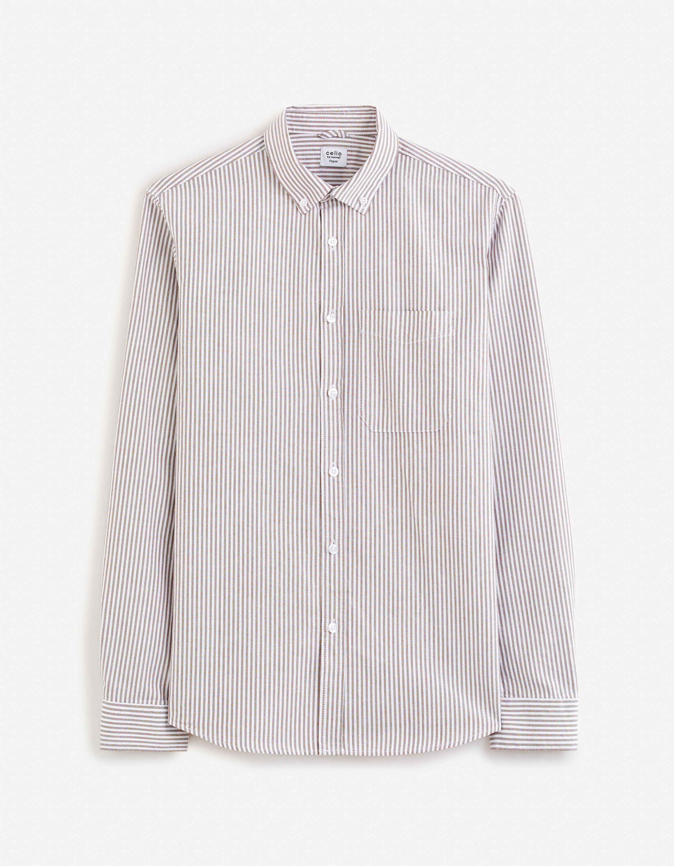 Chemise regular 100% coton oxford- chocolat