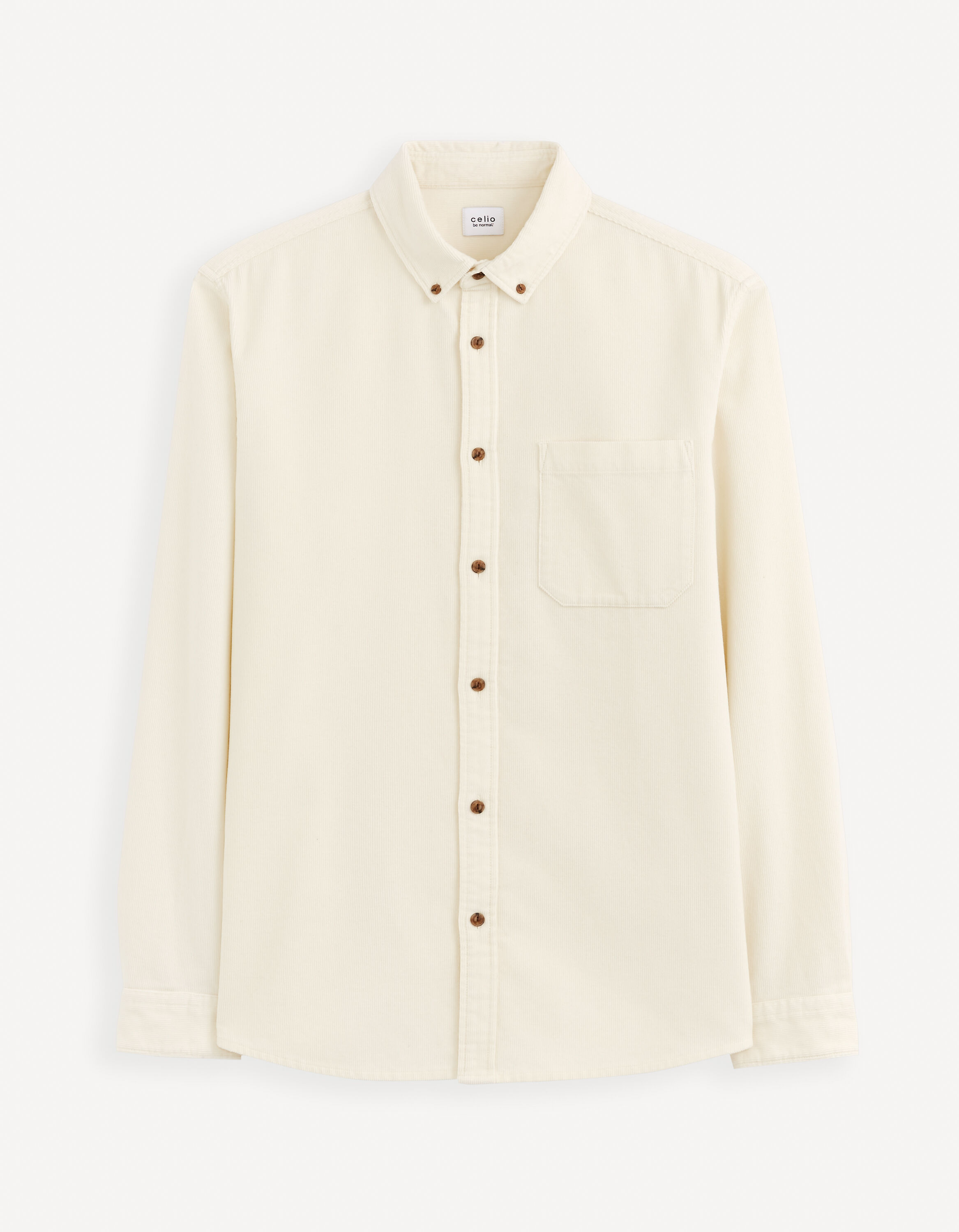 Chemise regular 100% coton velours - blanc