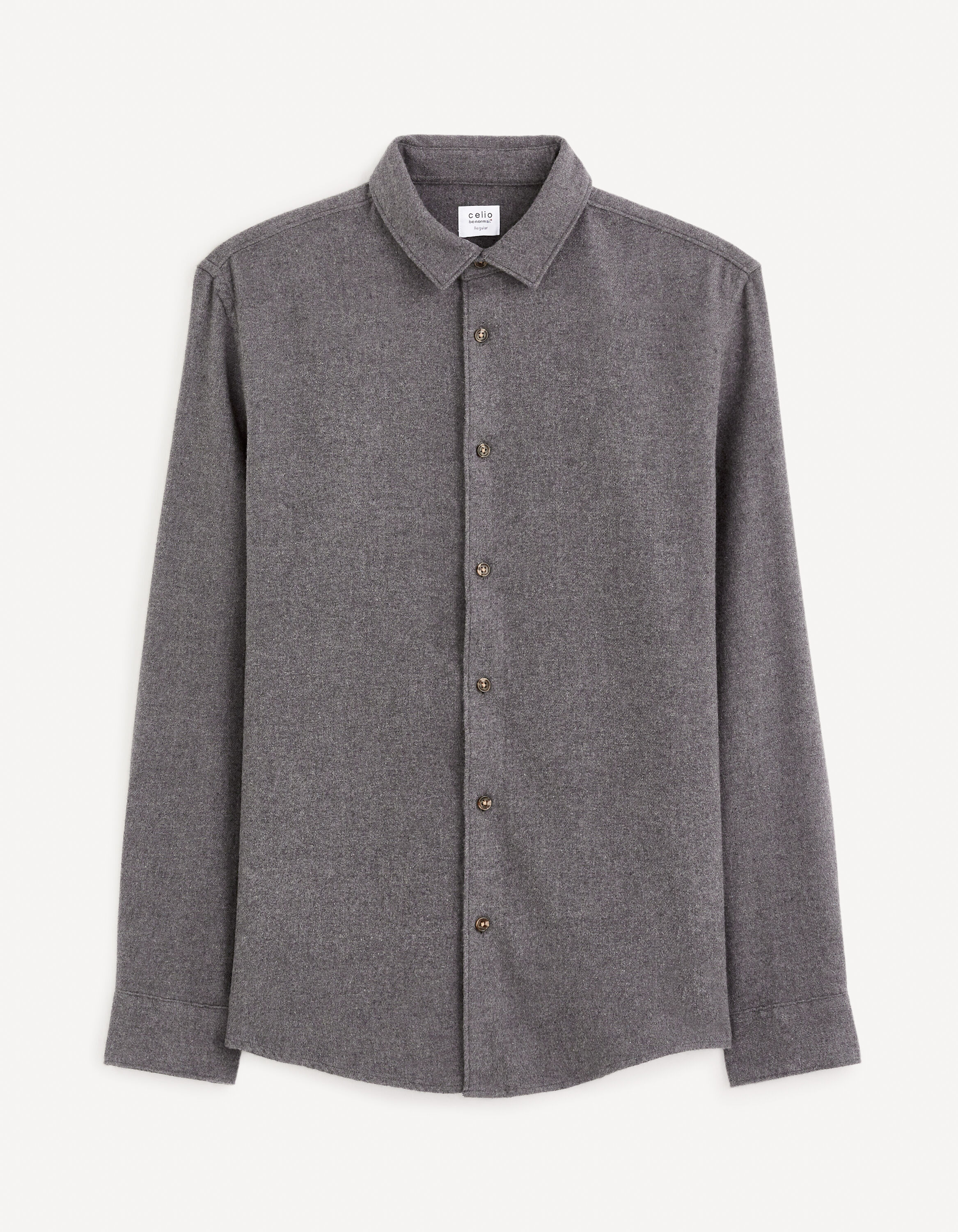 Chemise regular 100% coton - gris chine