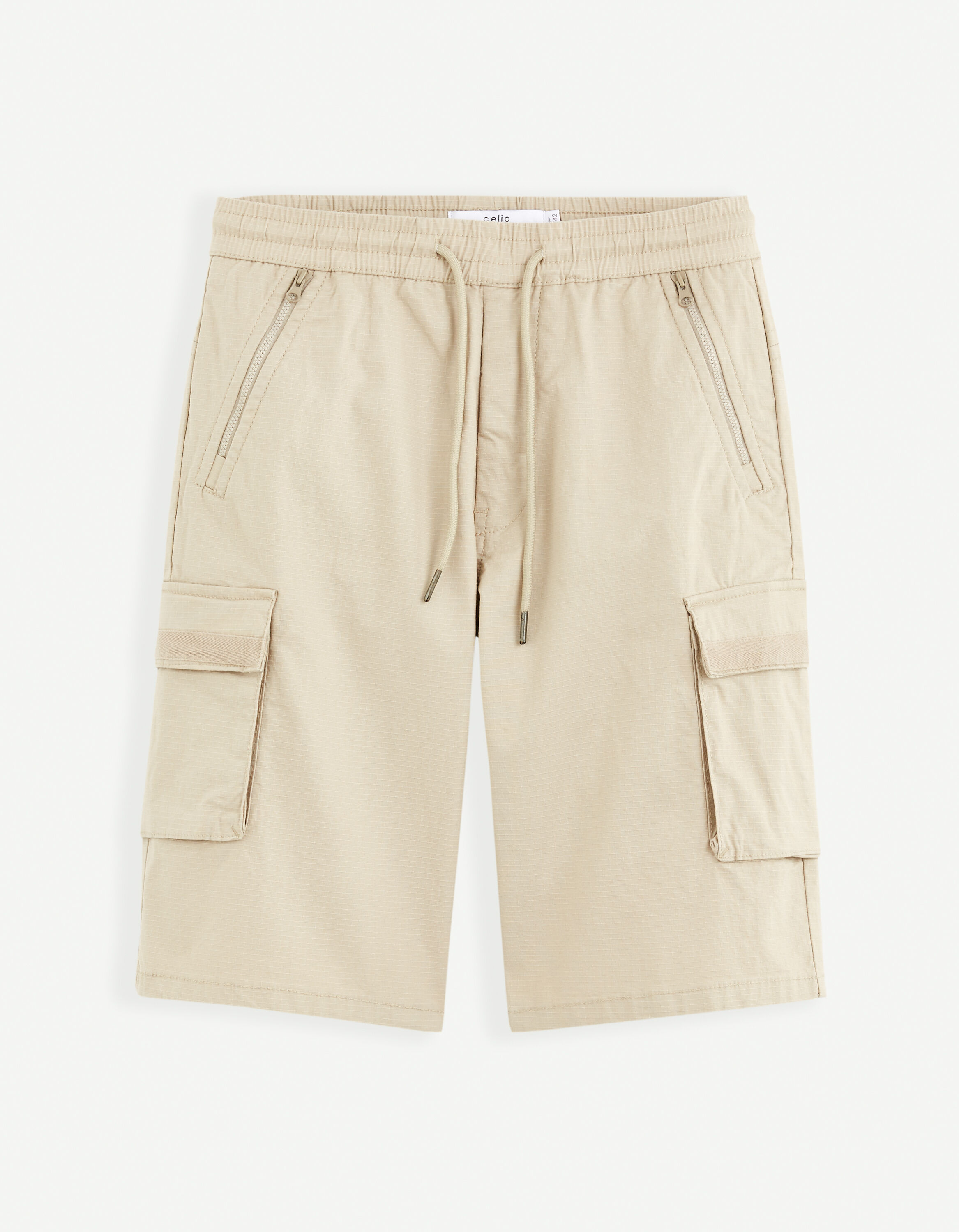 Pantalon cargo en coton stretch - beige