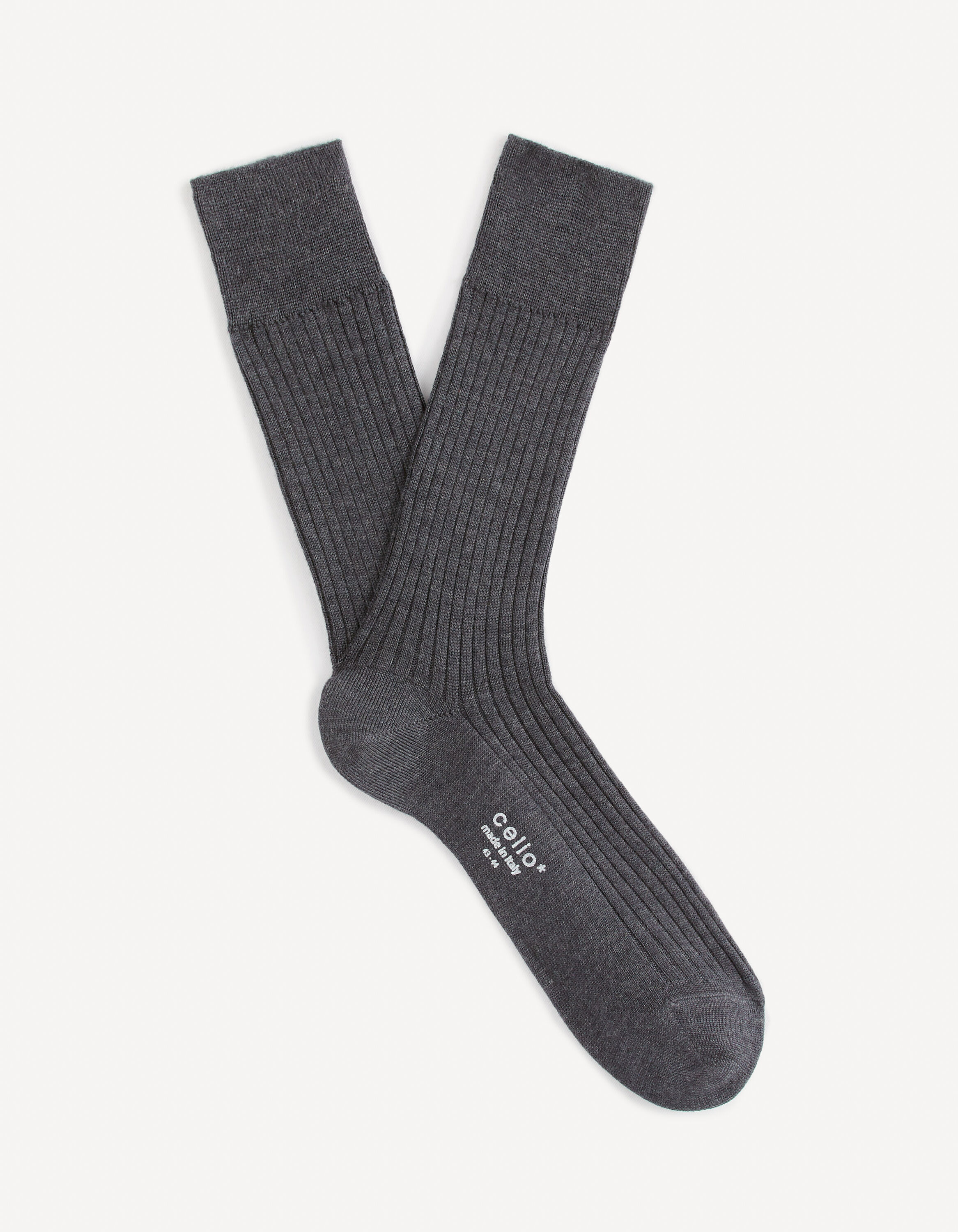 Chaussettes hautes 100% laine m&eacute;rinos - anthracite