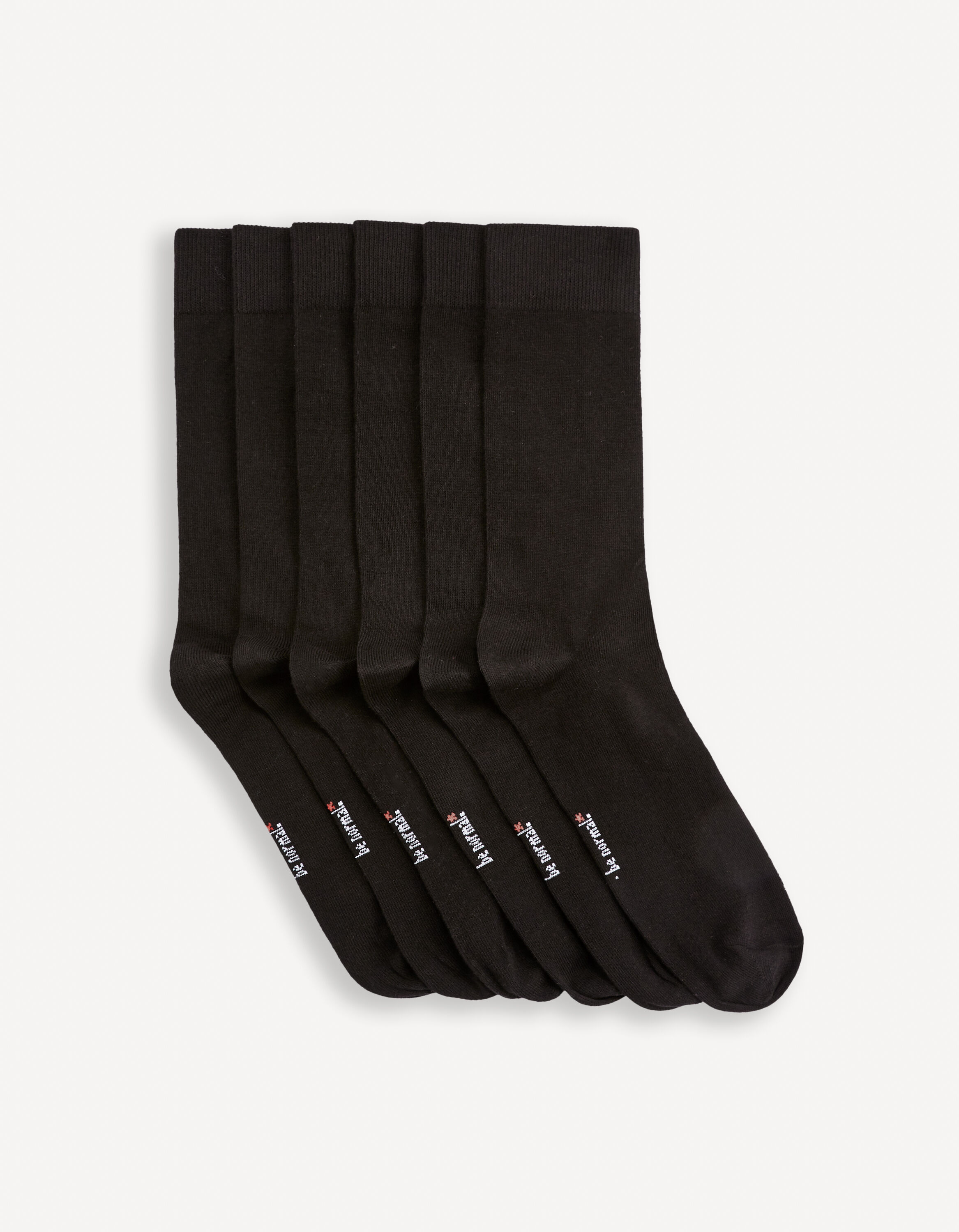 Chaussettes hautes lot de 6 coton - noir