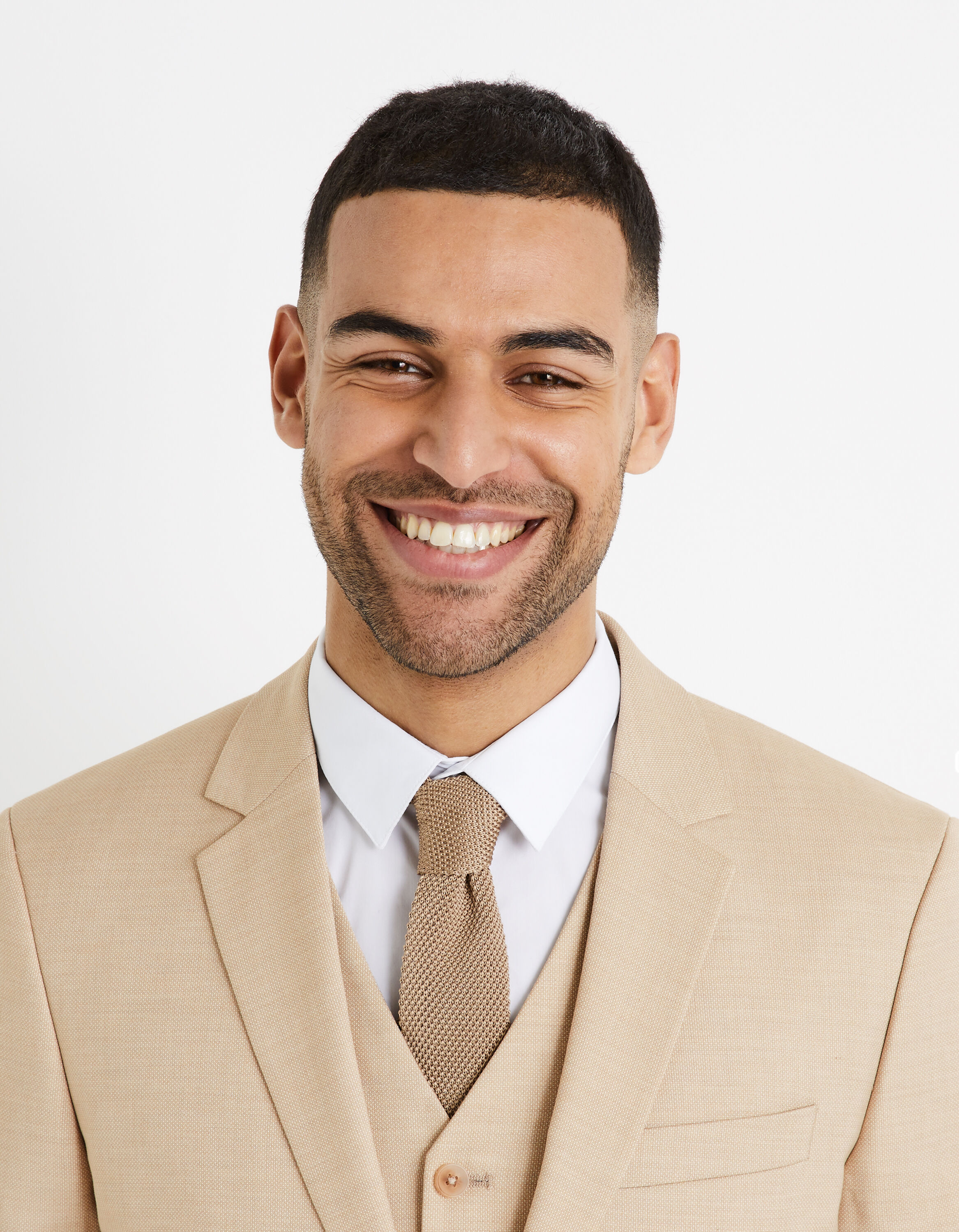 Cravate imitation maille coton - beige