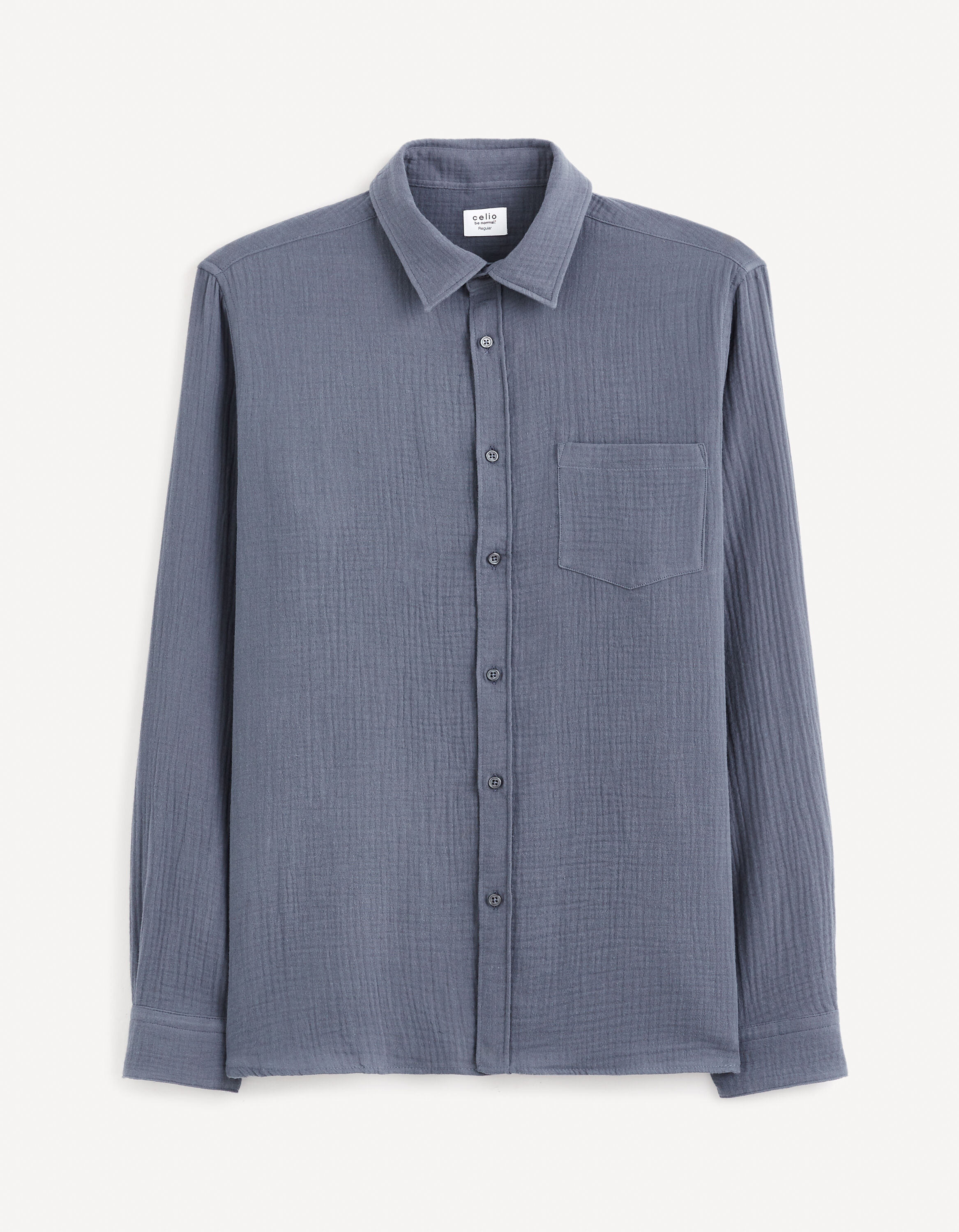 Chemise regular 100% gaze de coton - marine