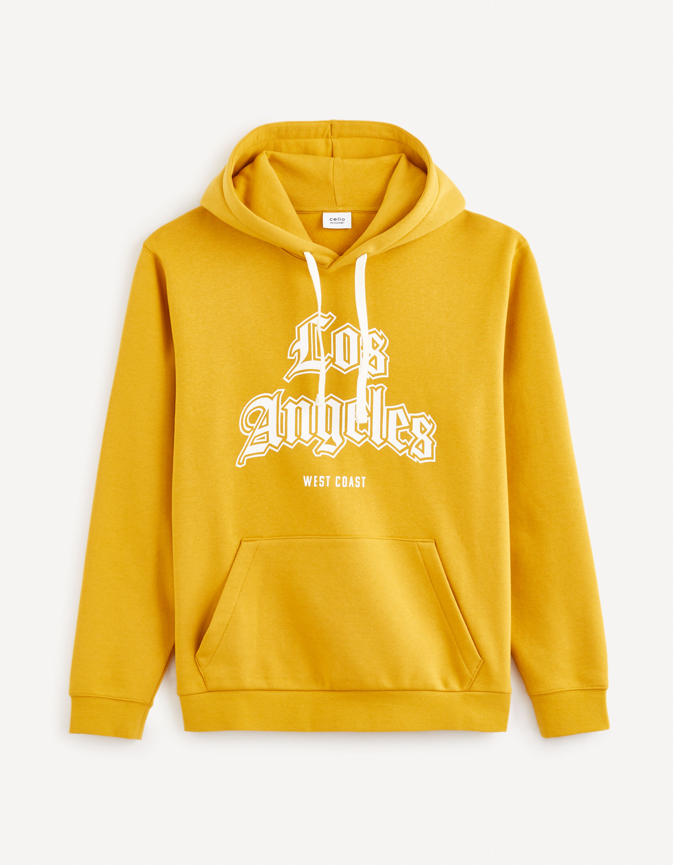 Sweat &agrave; capuche coton m&eacute;lang&eacute; - jaune