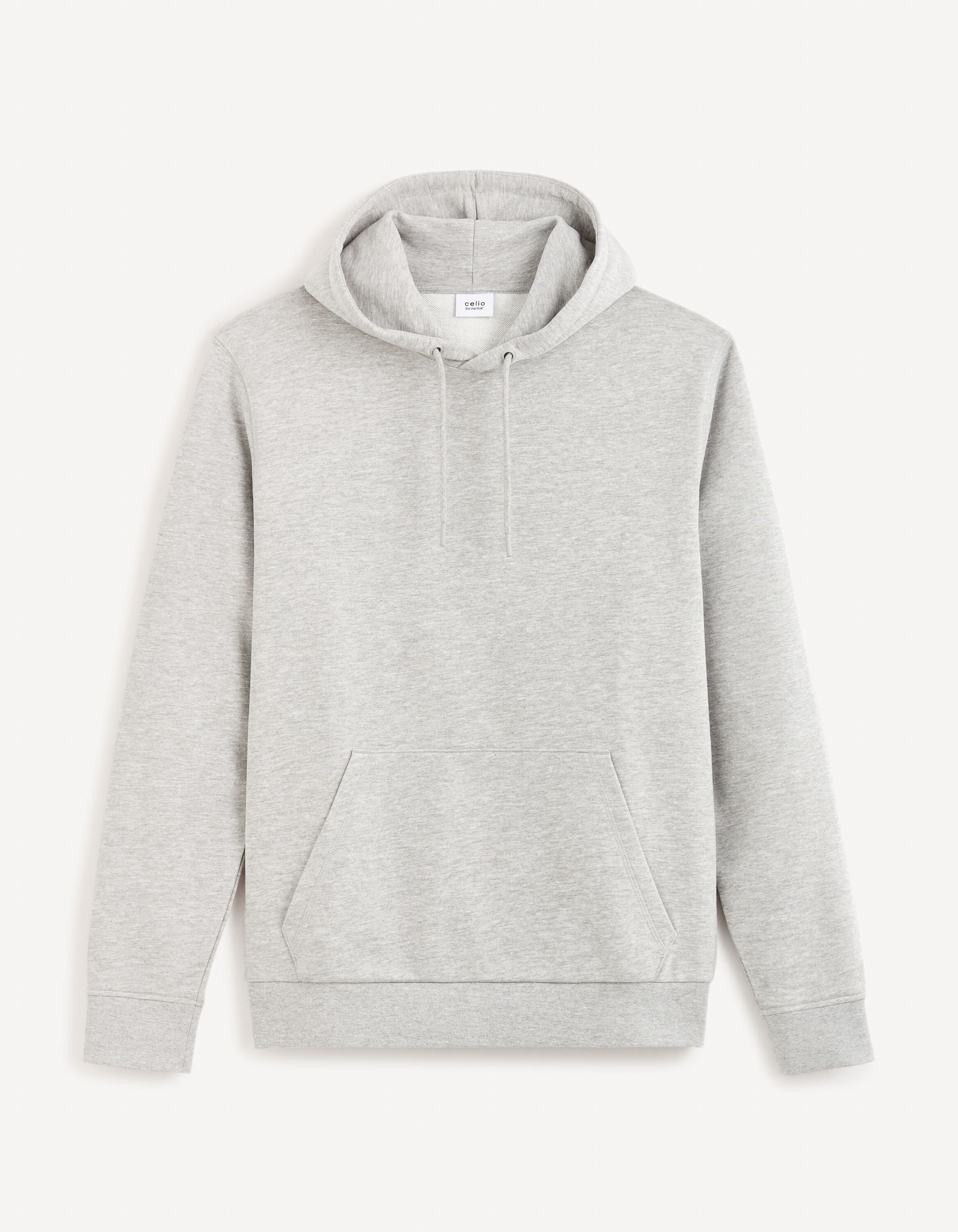 Sweat &agrave; capuche 100% coton - gris