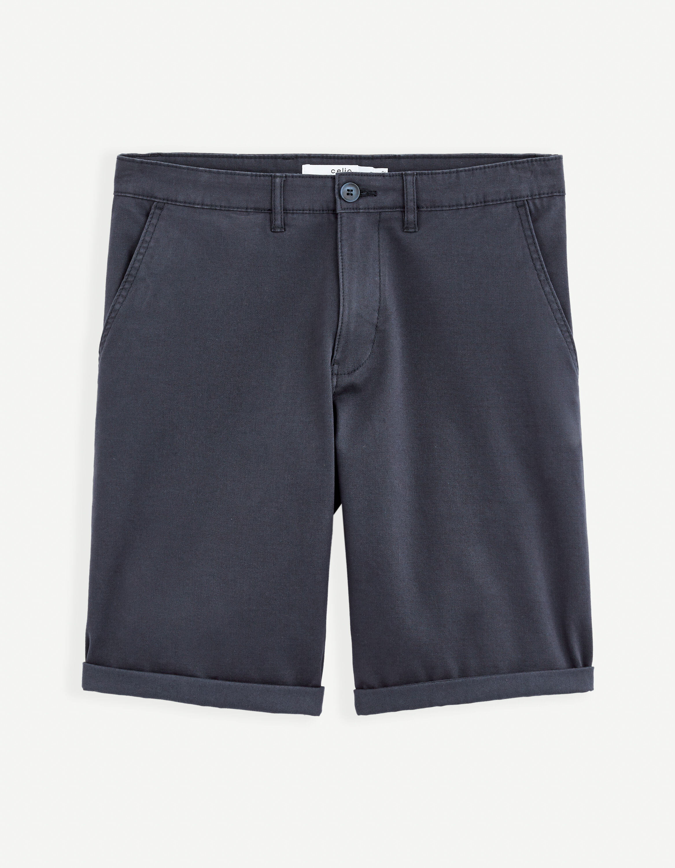 Bermuda chino uni coton stretch - marine