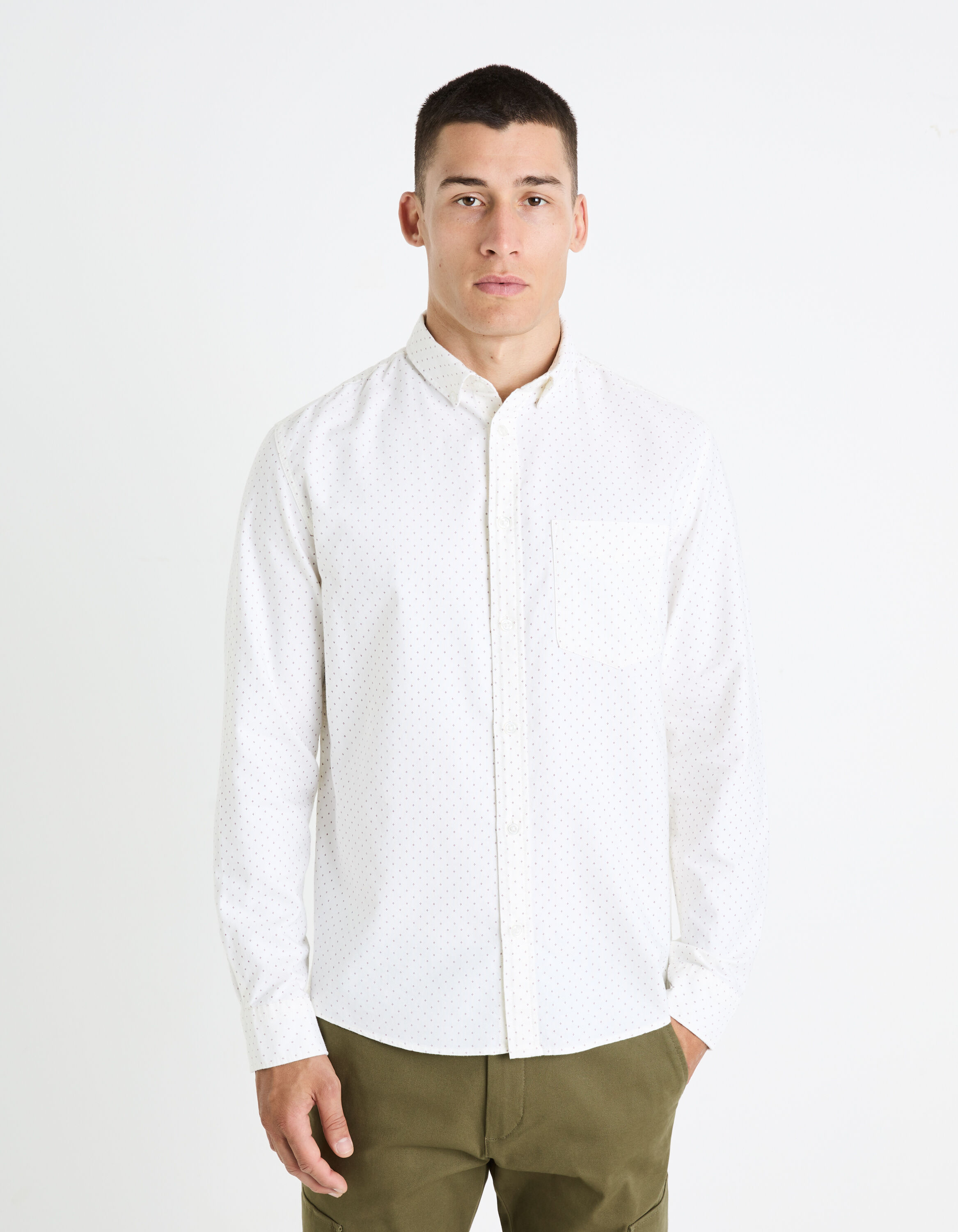 Chemise regular 100% coton - blanc