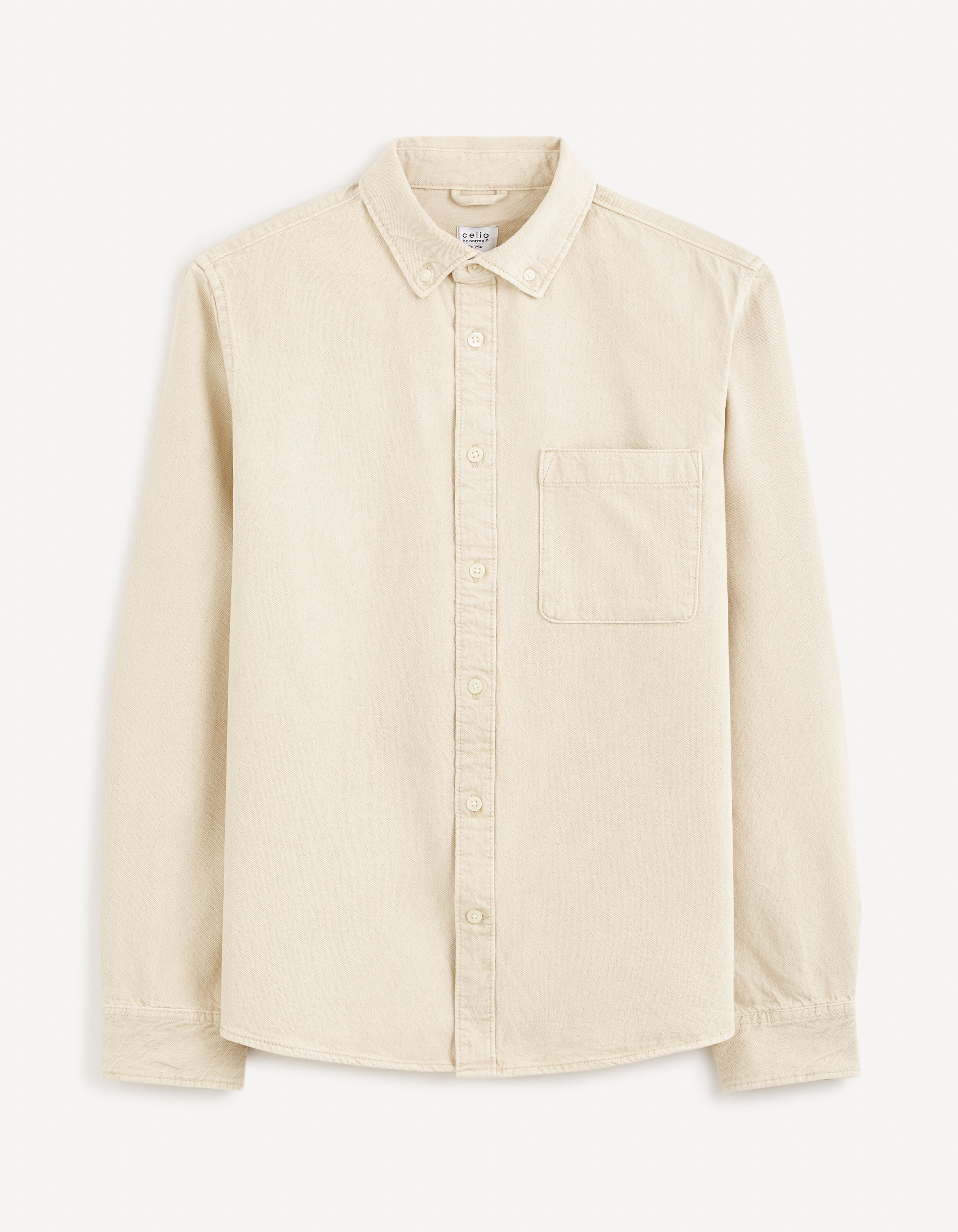 Chemise regular 100% coton - beige