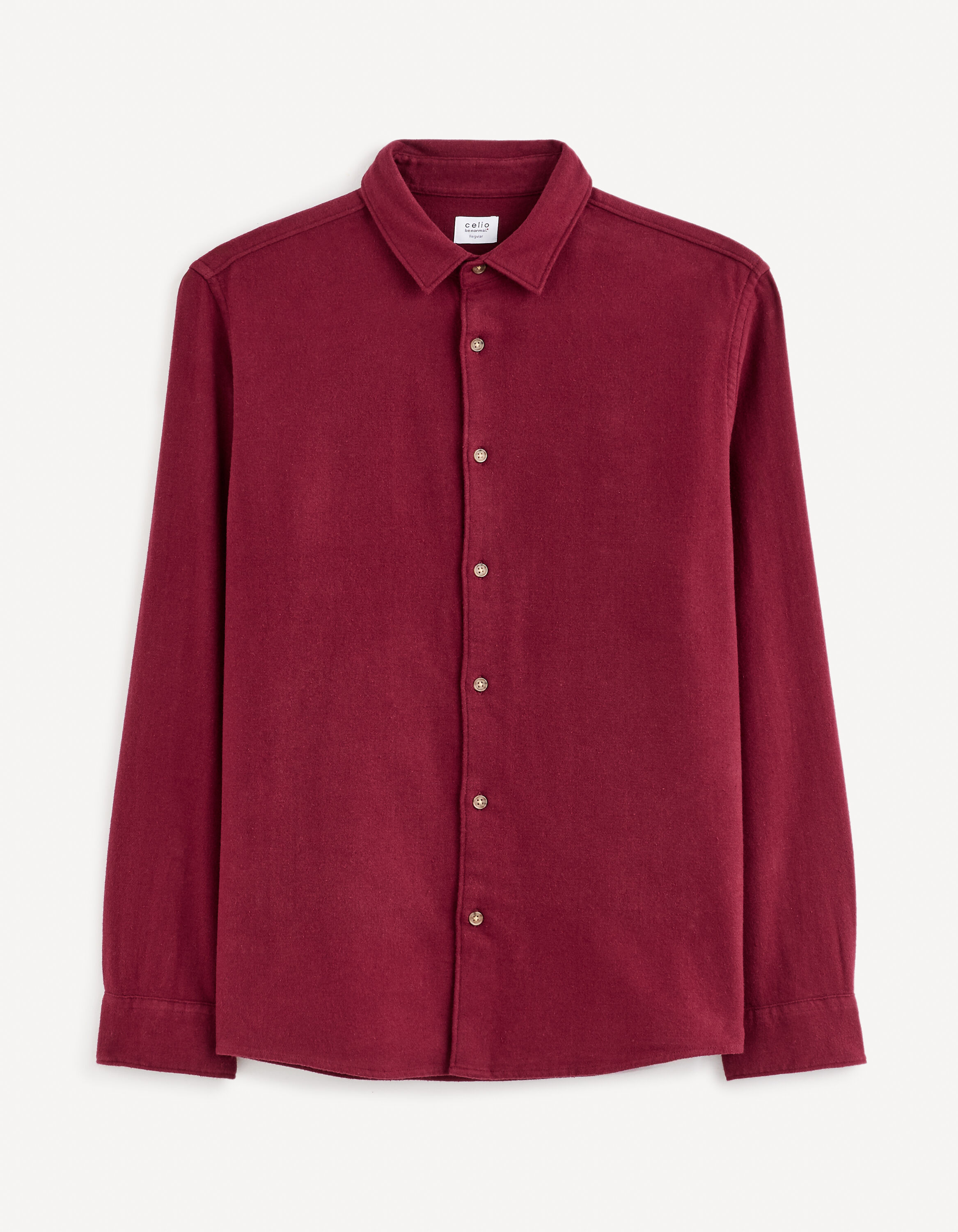 Chemise regular 100% coton - bordeaux