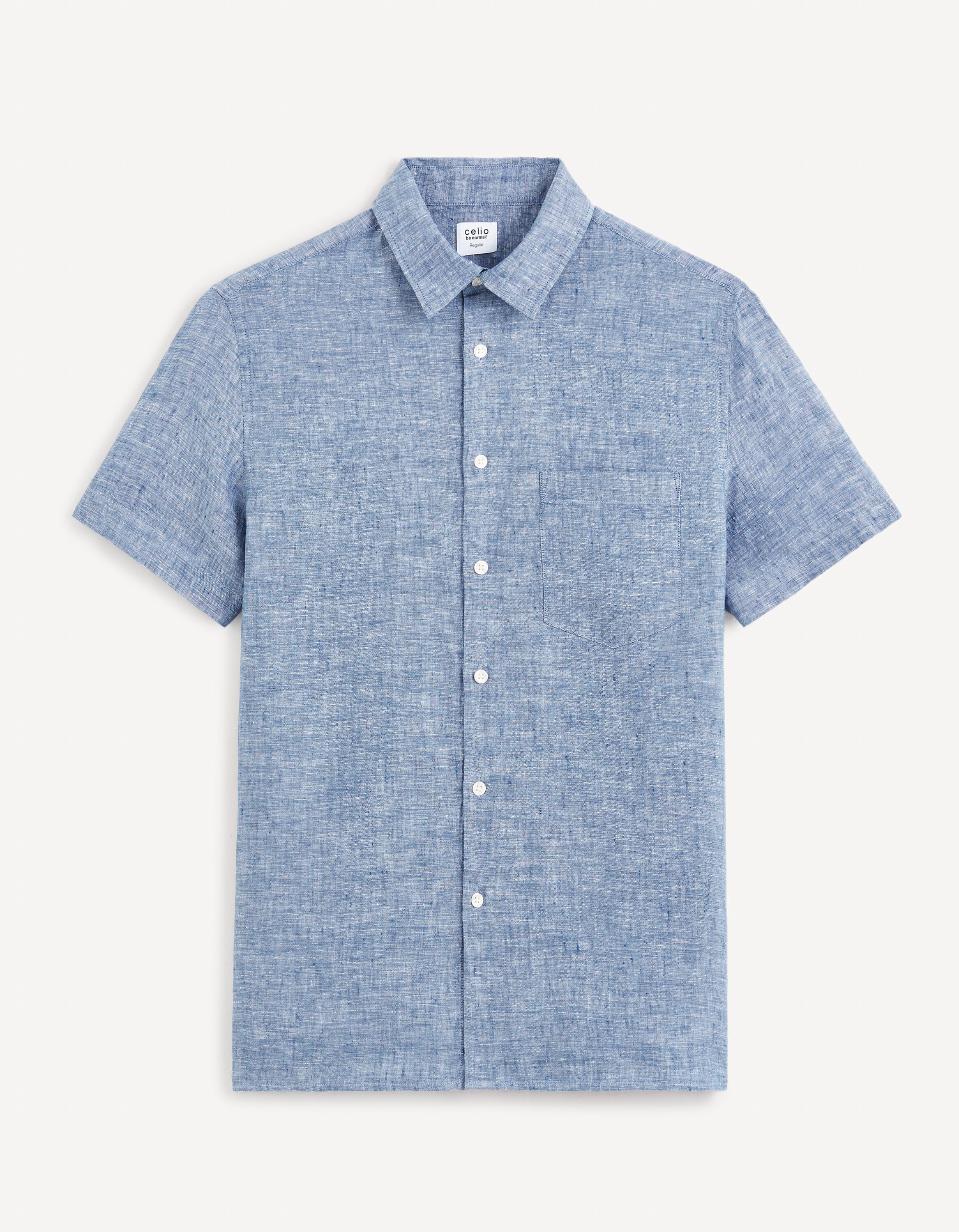 Chemise regular 100% lin - bleu