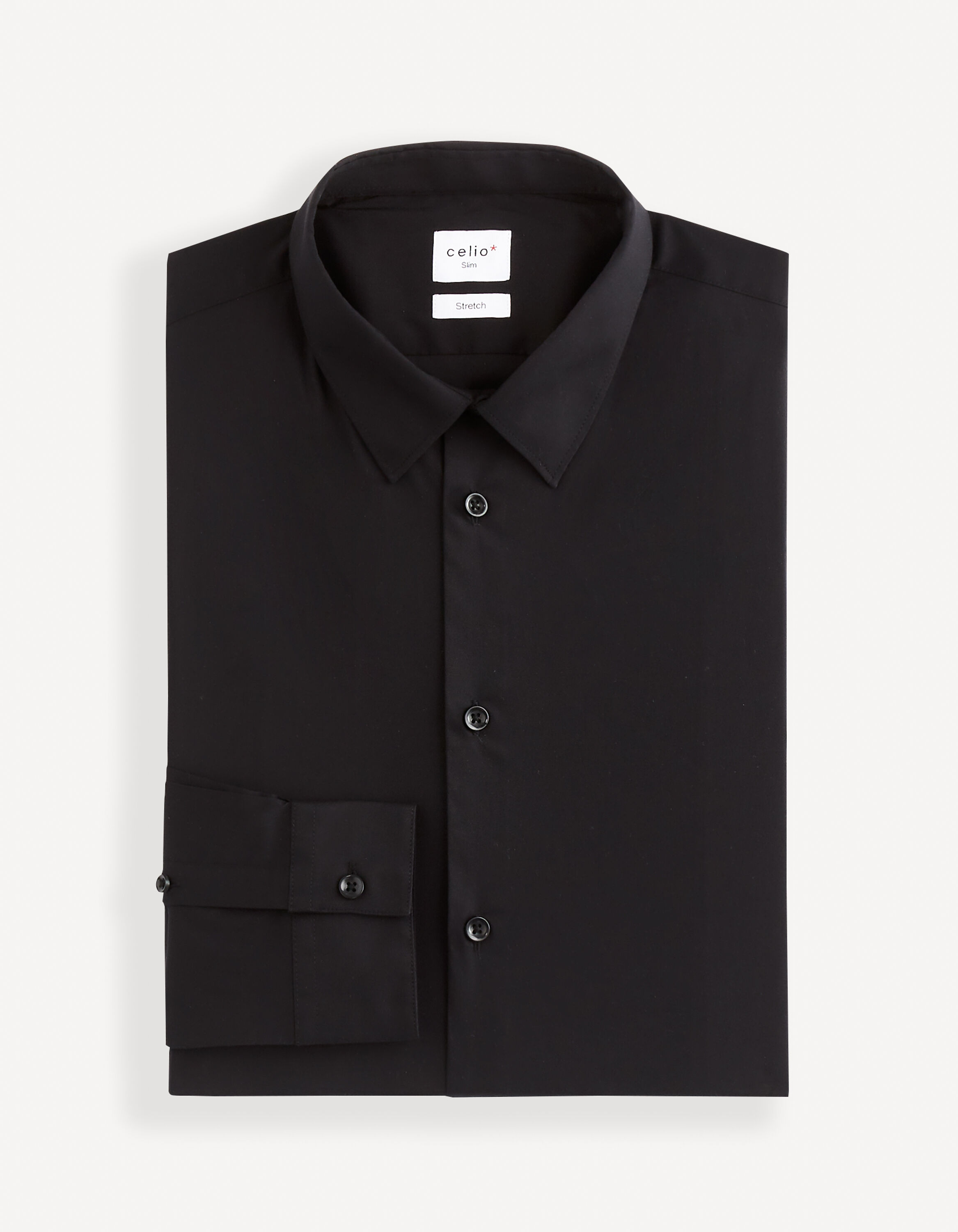 Chemise slim coton stretch - noir