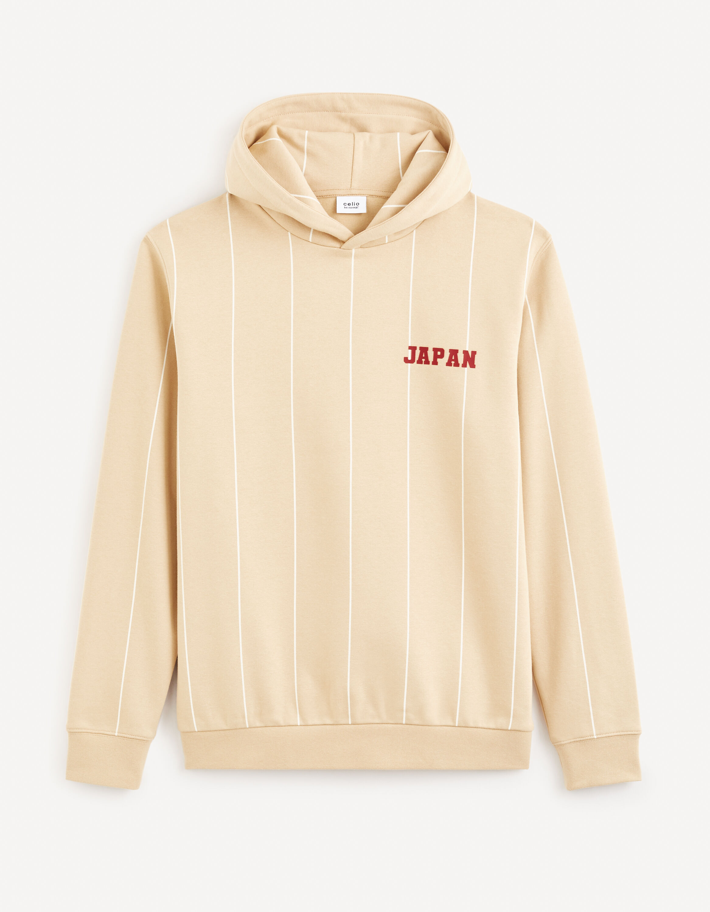 Sweat &agrave; capuche coton m&eacute;lang&eacute; - beige