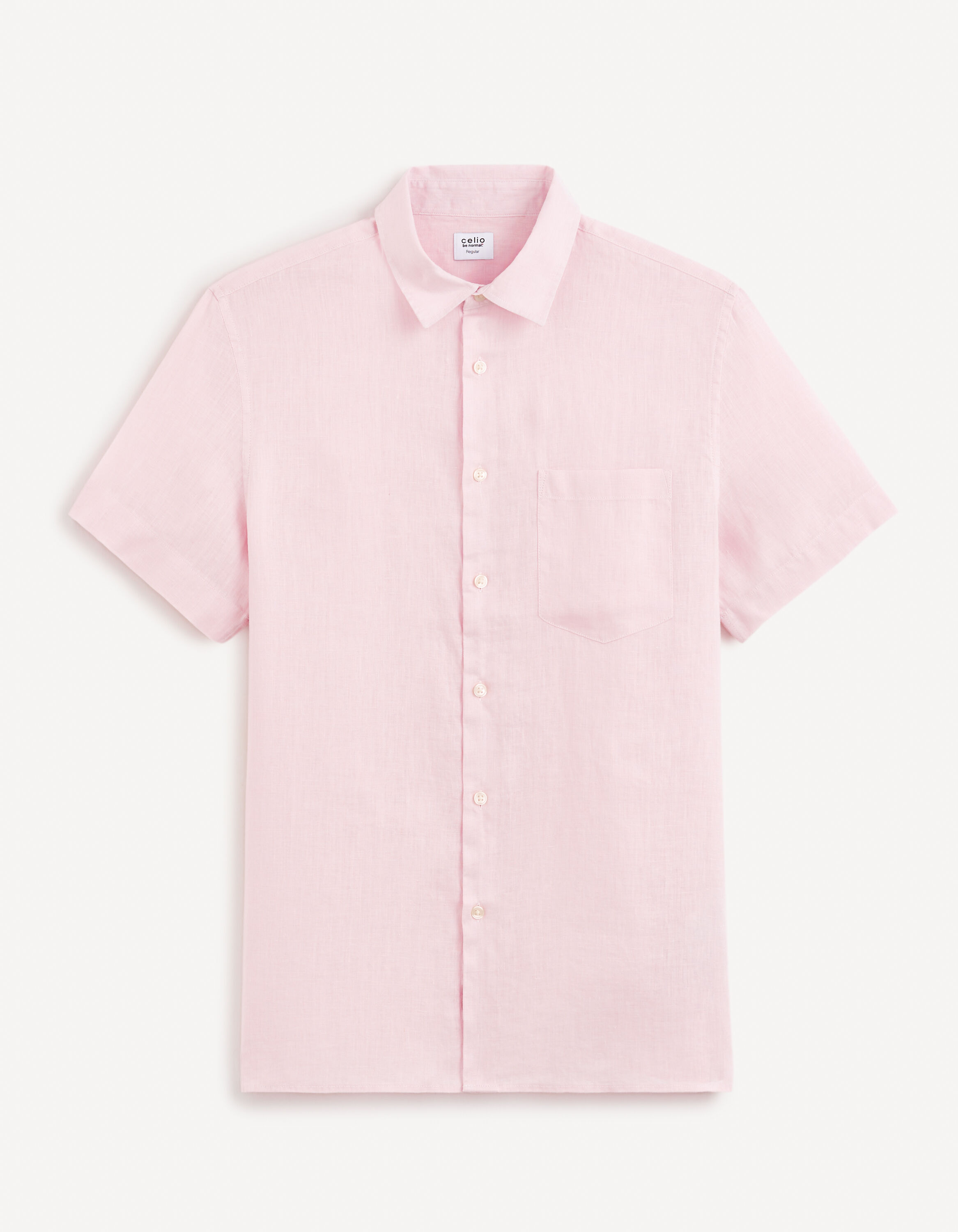 Chemise regular 100% lin - rose