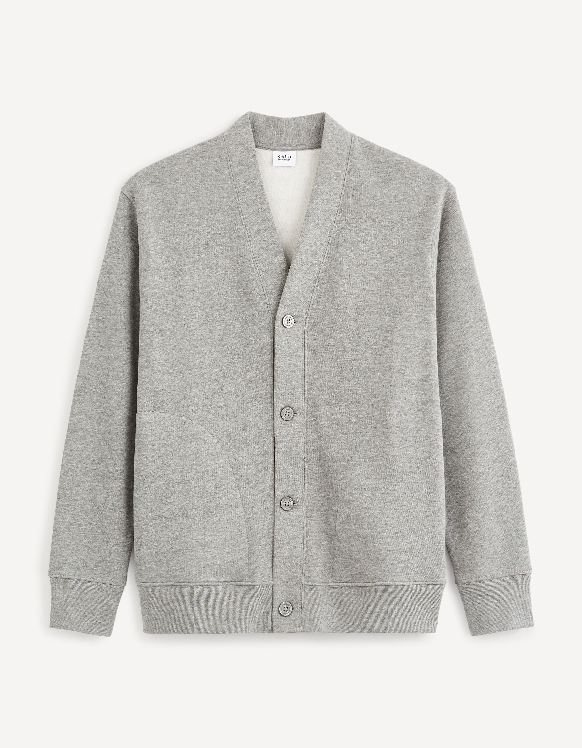 Cardigan coton m&eacute;lang&eacute; - gris
