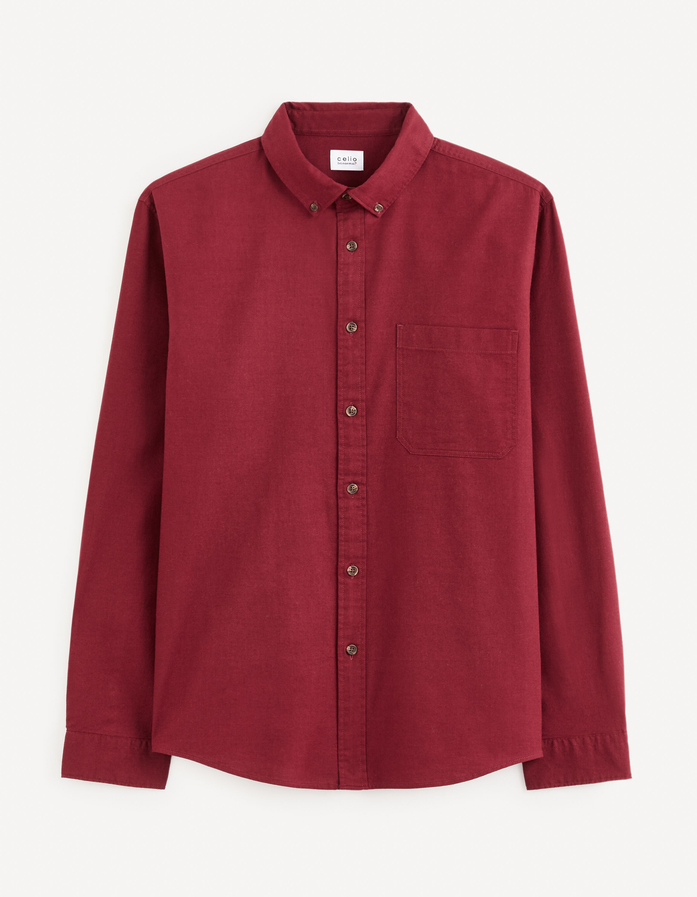 Chemise regular 100% coton - bordeaux
