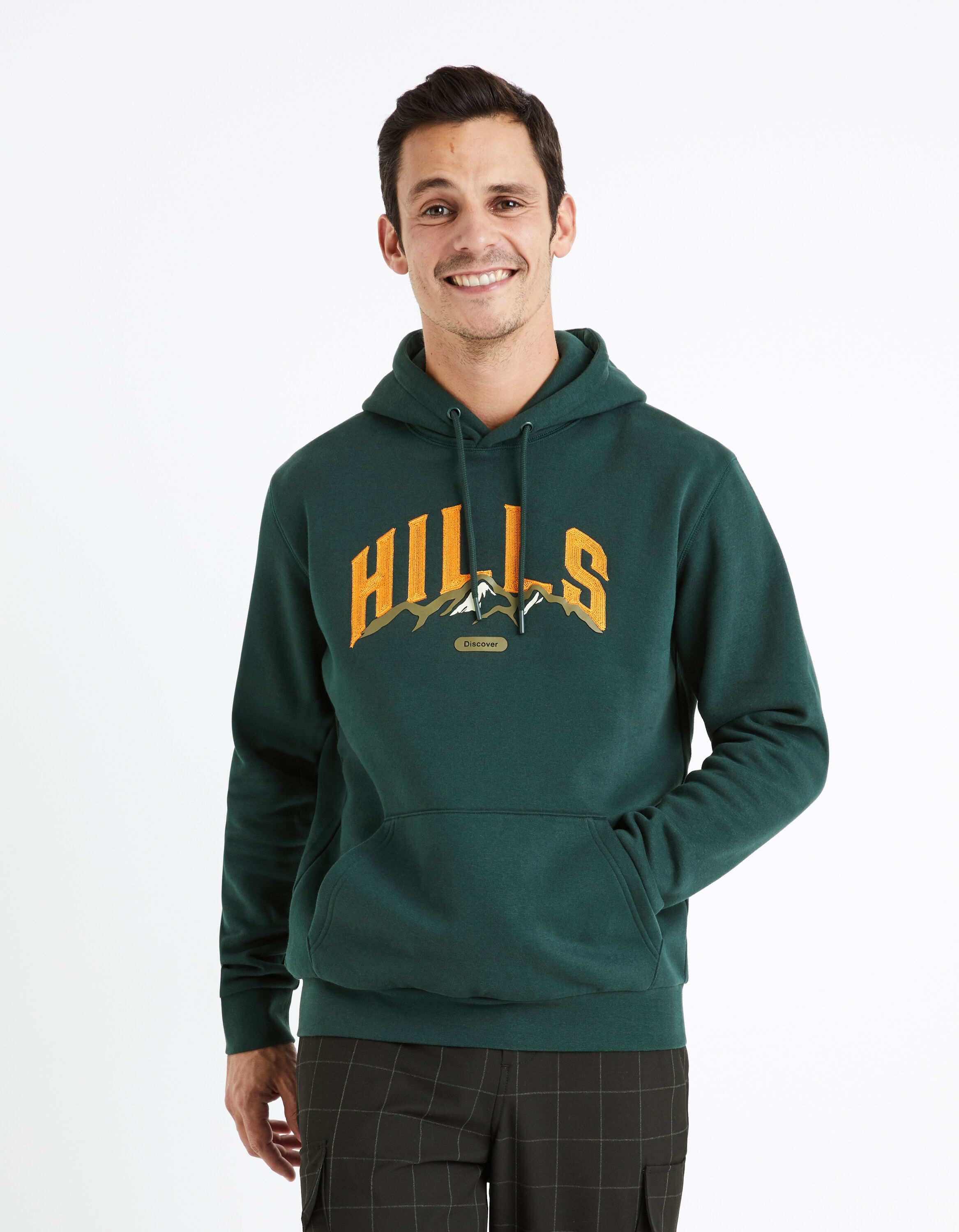 Sweat &agrave; capuche - vert