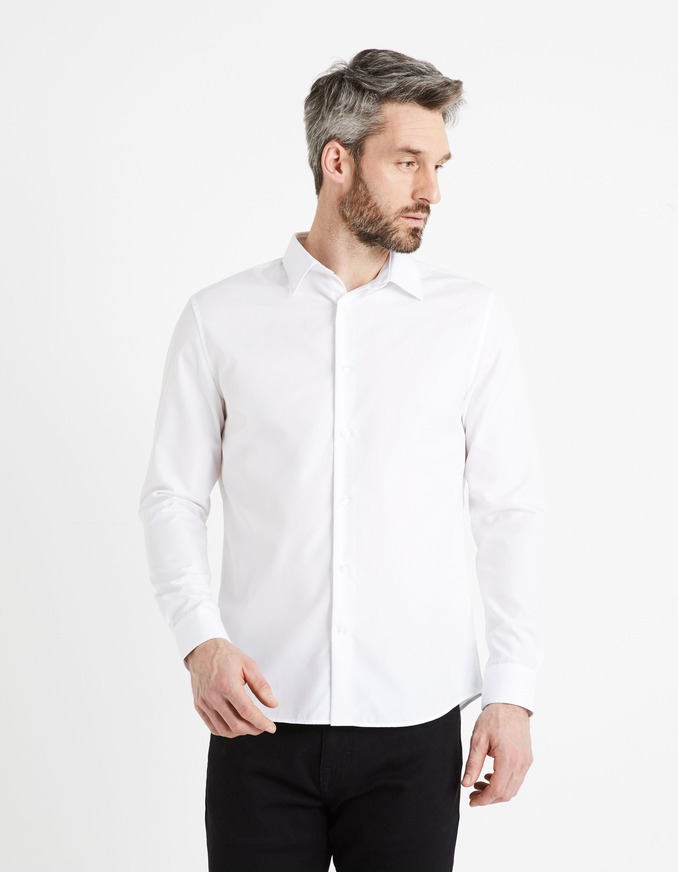 Chemise modern fit 100% coton - blanc