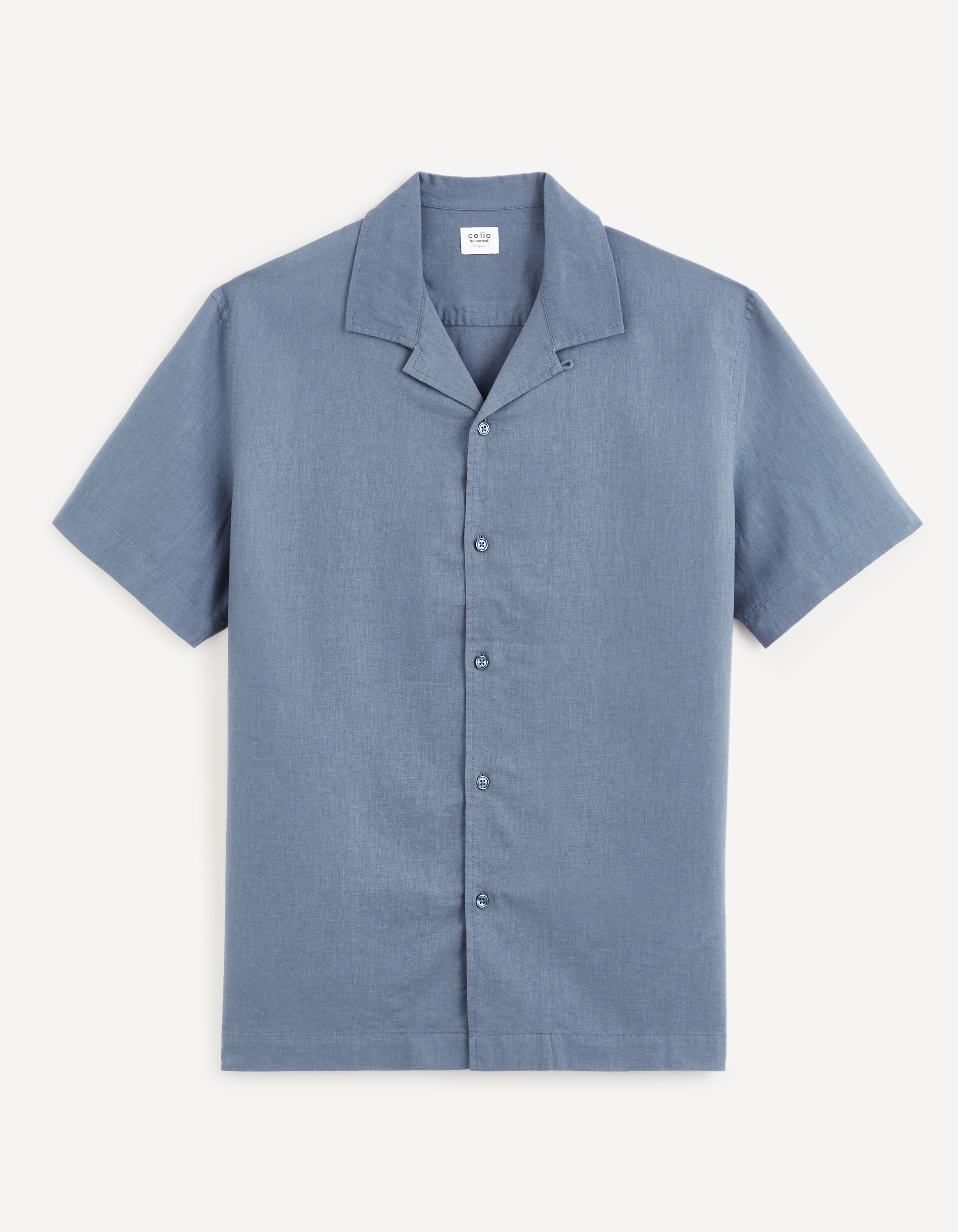 Chemise relax lin coton - bleu