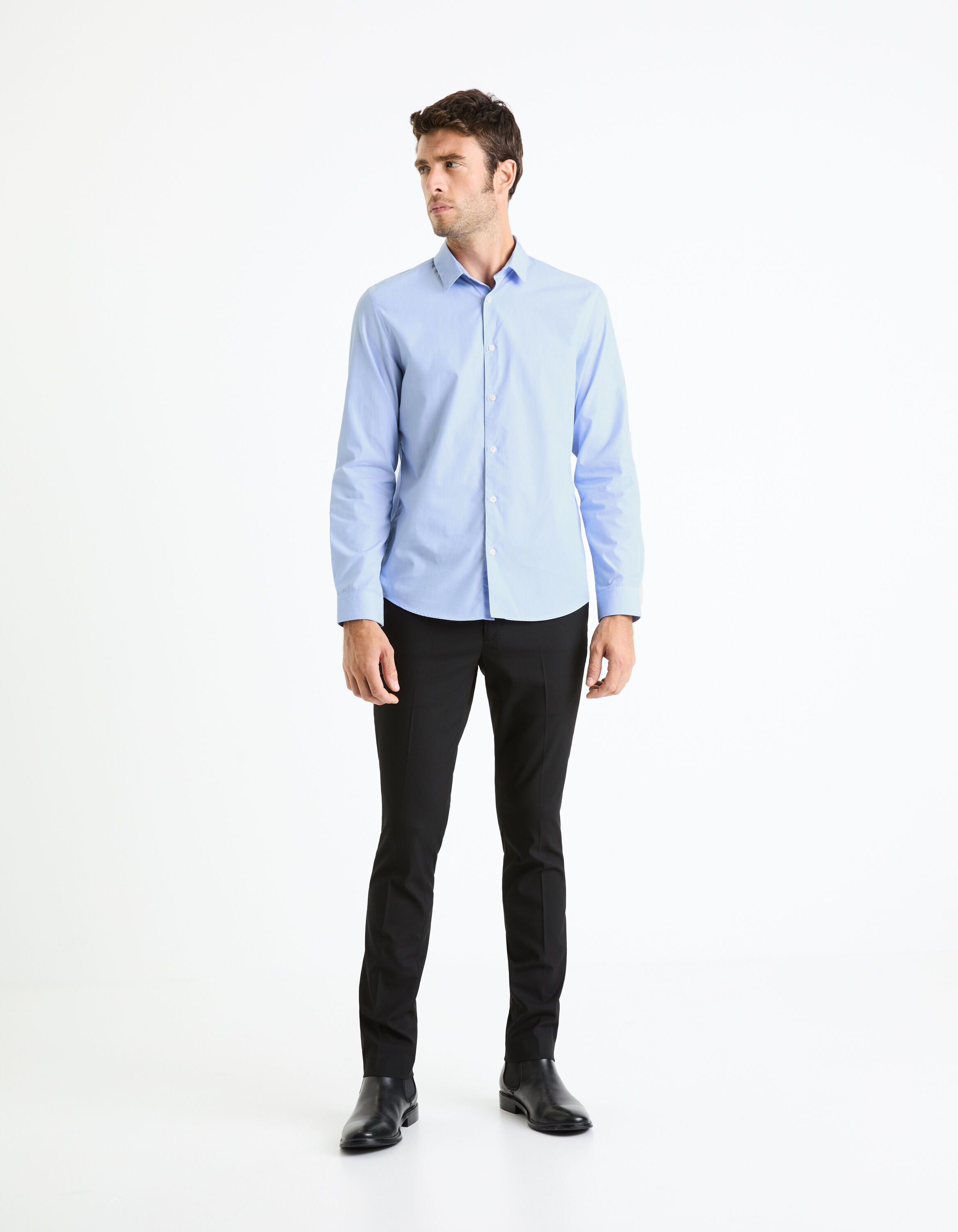 Chemise regular 100% coton - bleu