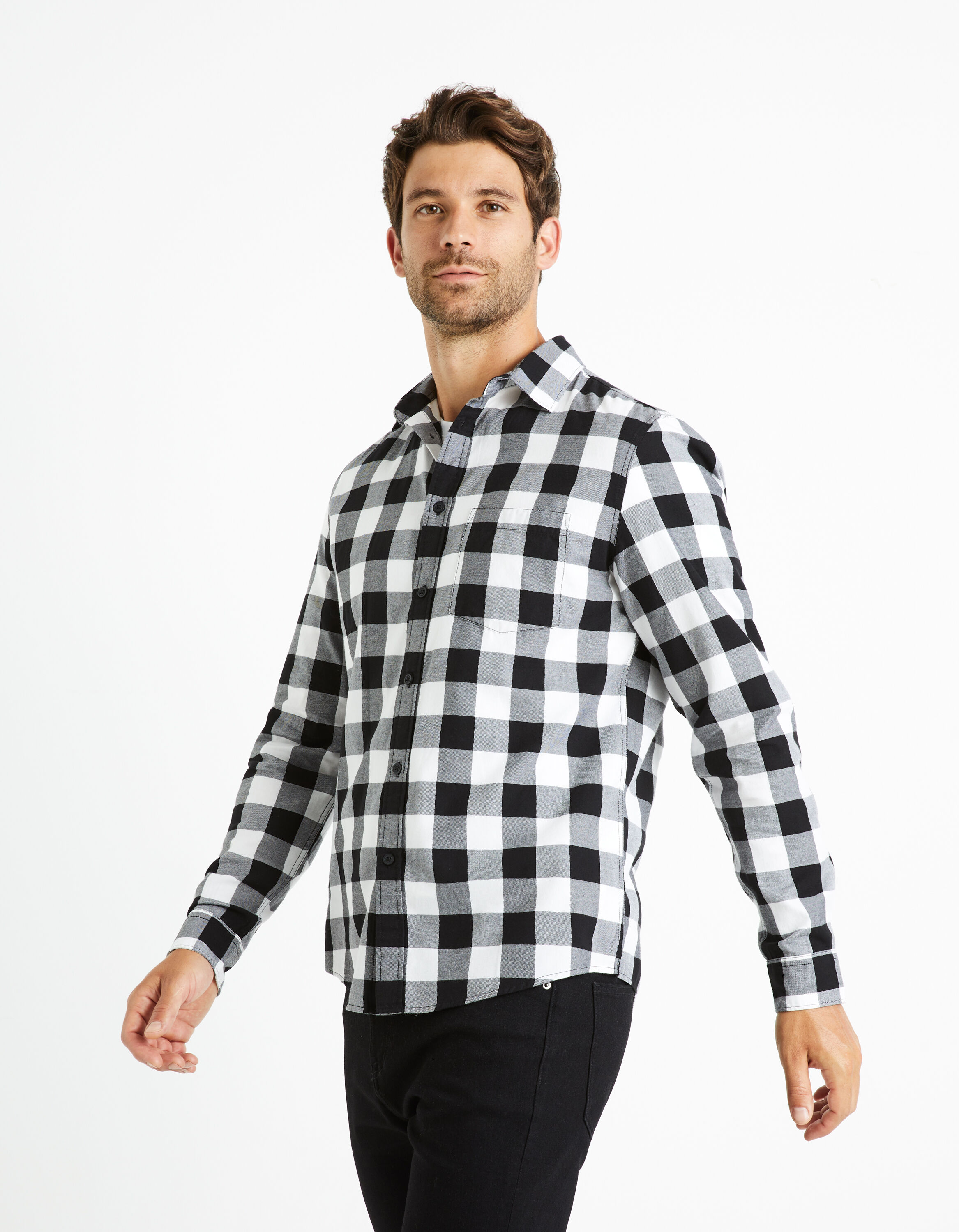 Chemise regular 100% coton - noir