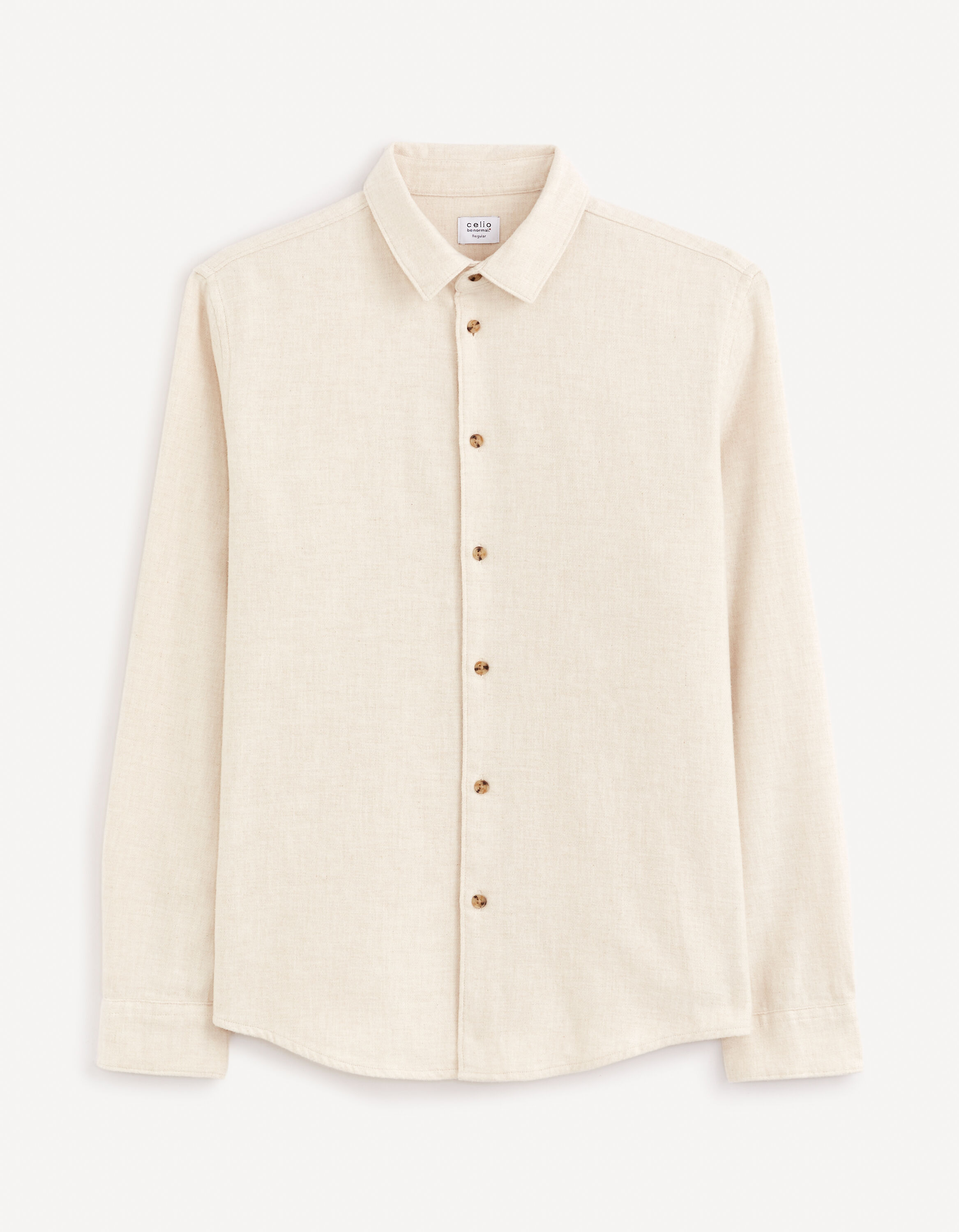 Chemise regular 100% coton - beige
