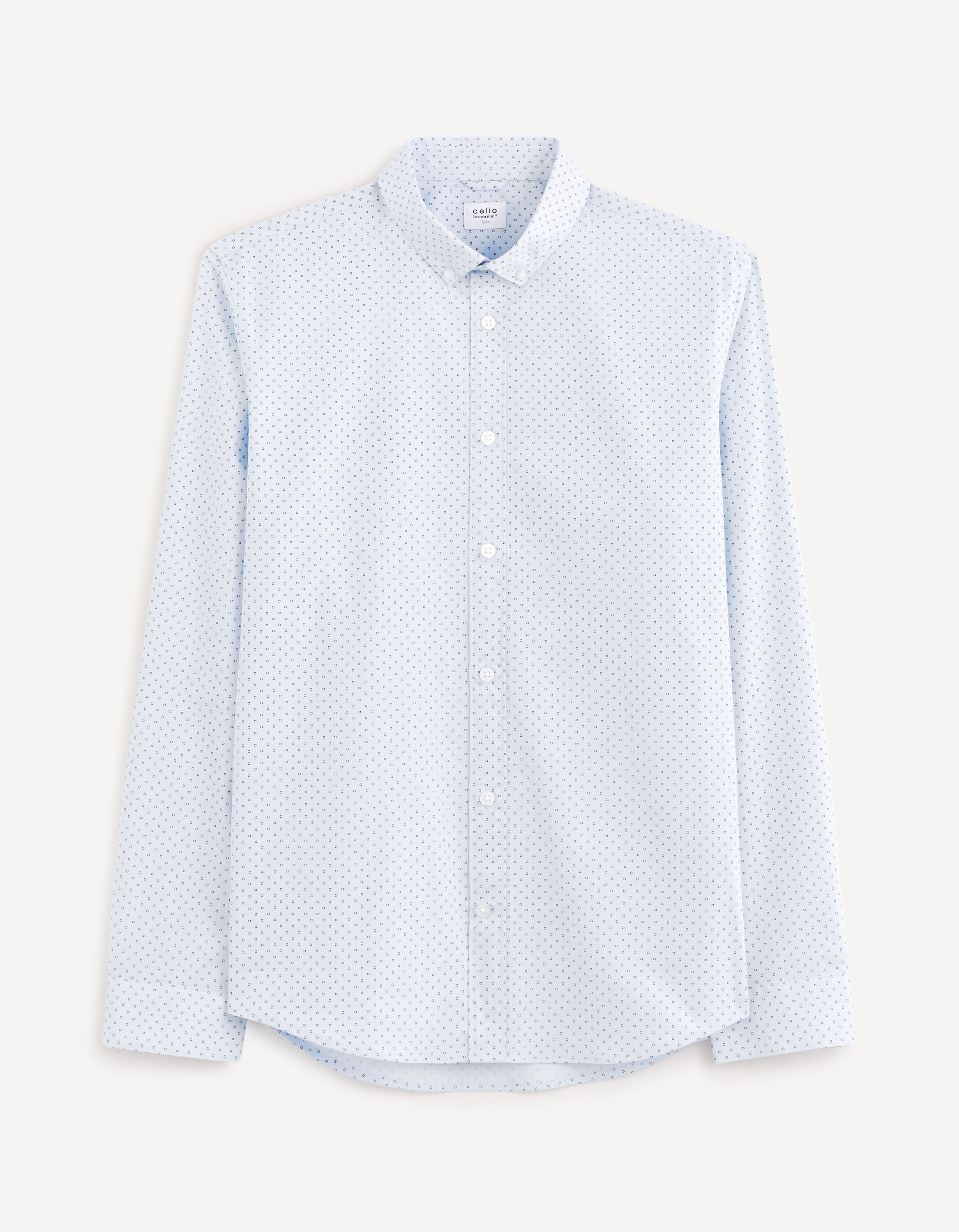Chemise slim 100% coton - bleu clair