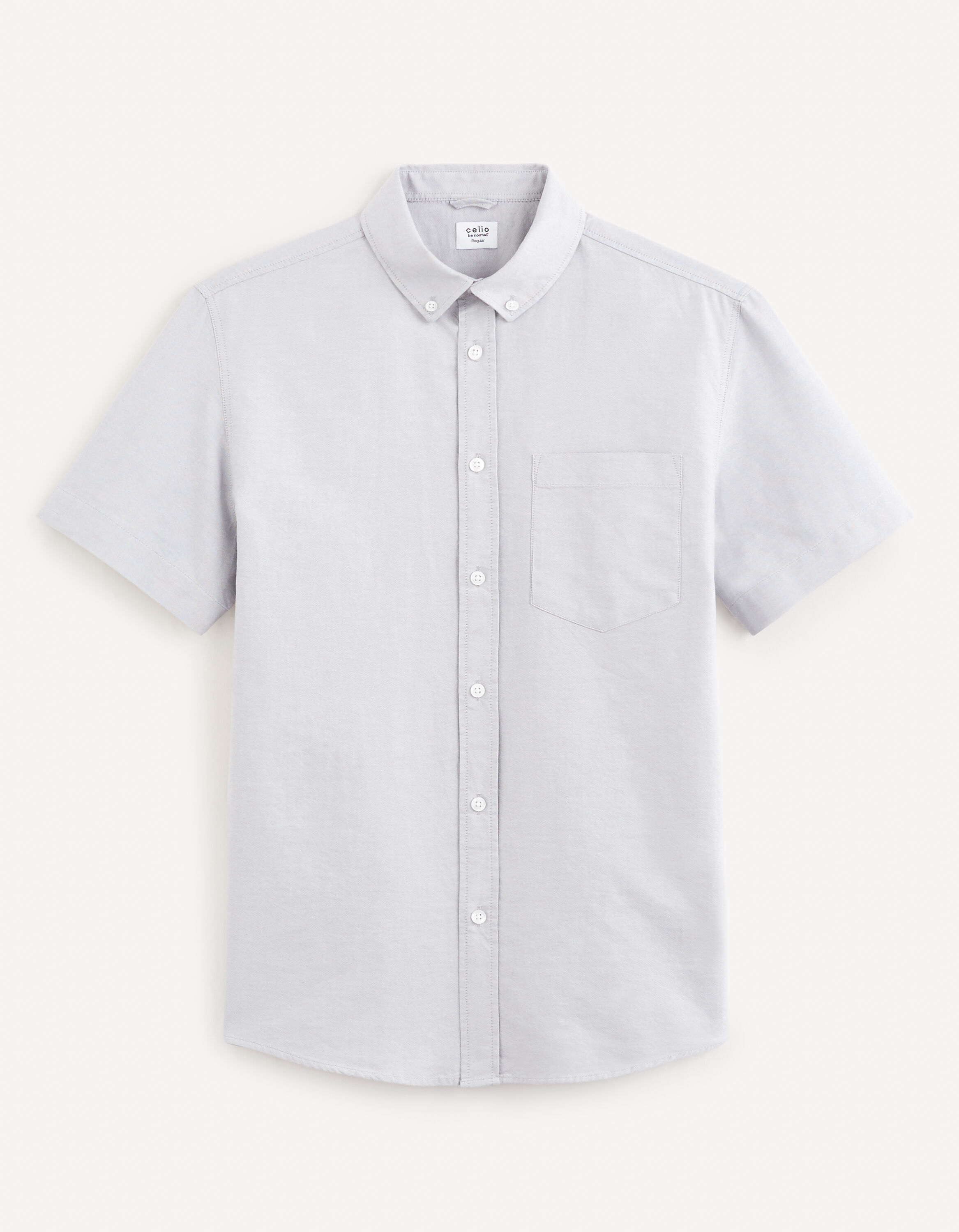 Chemise regular 100% coton oxford - gris