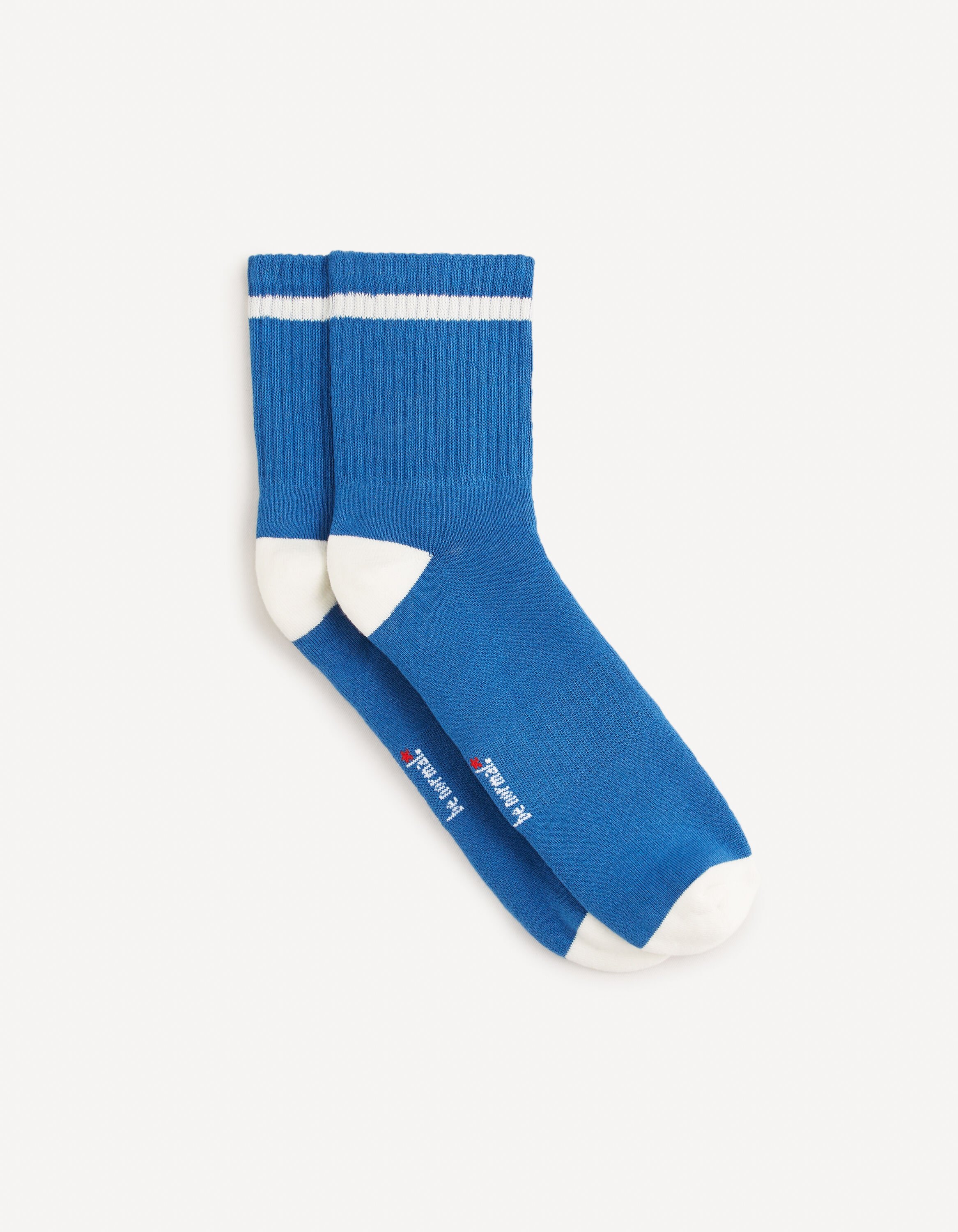 Chaussettes sport mi-haute coton - bleu clair