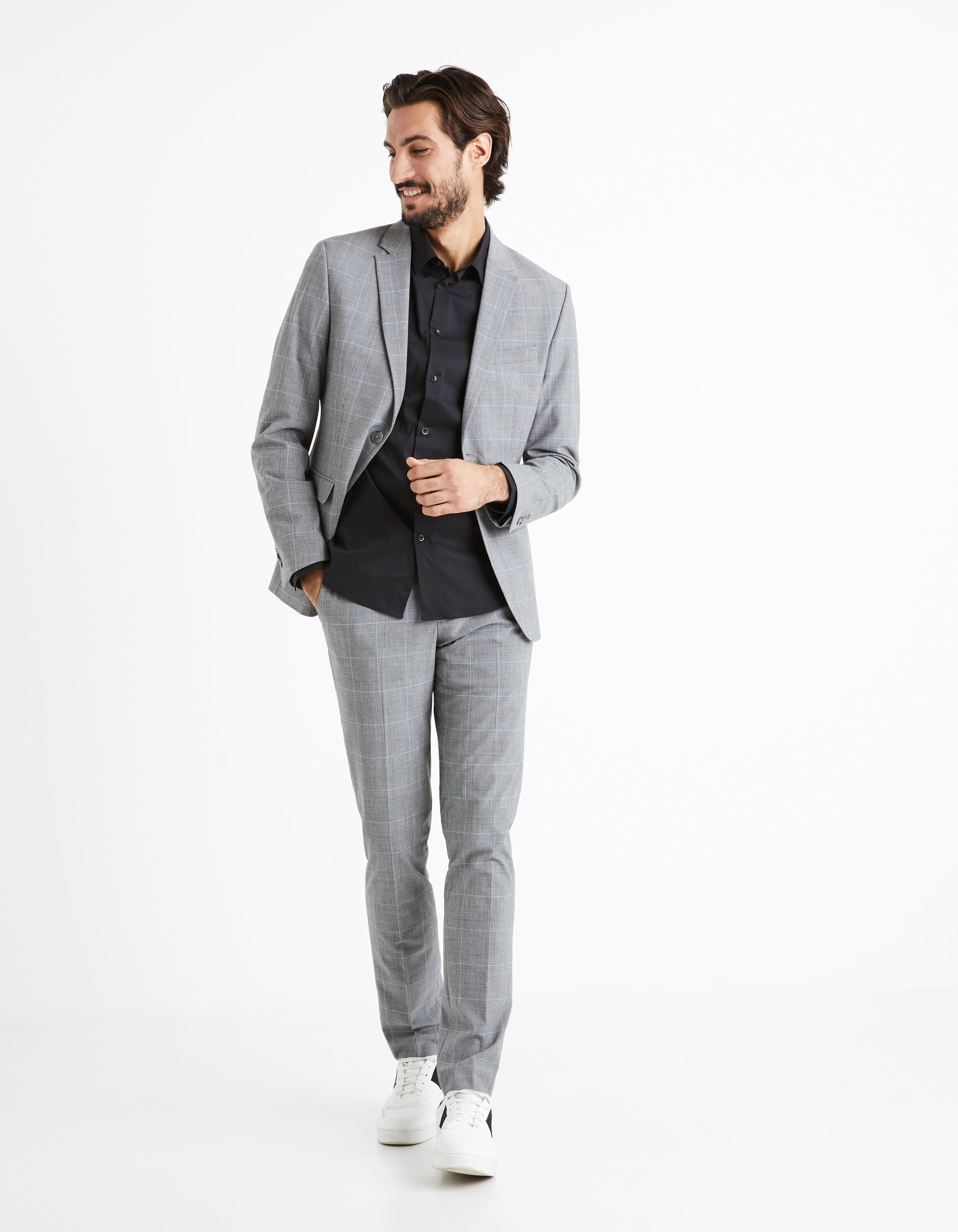 Chemise slim coton stretch - noir