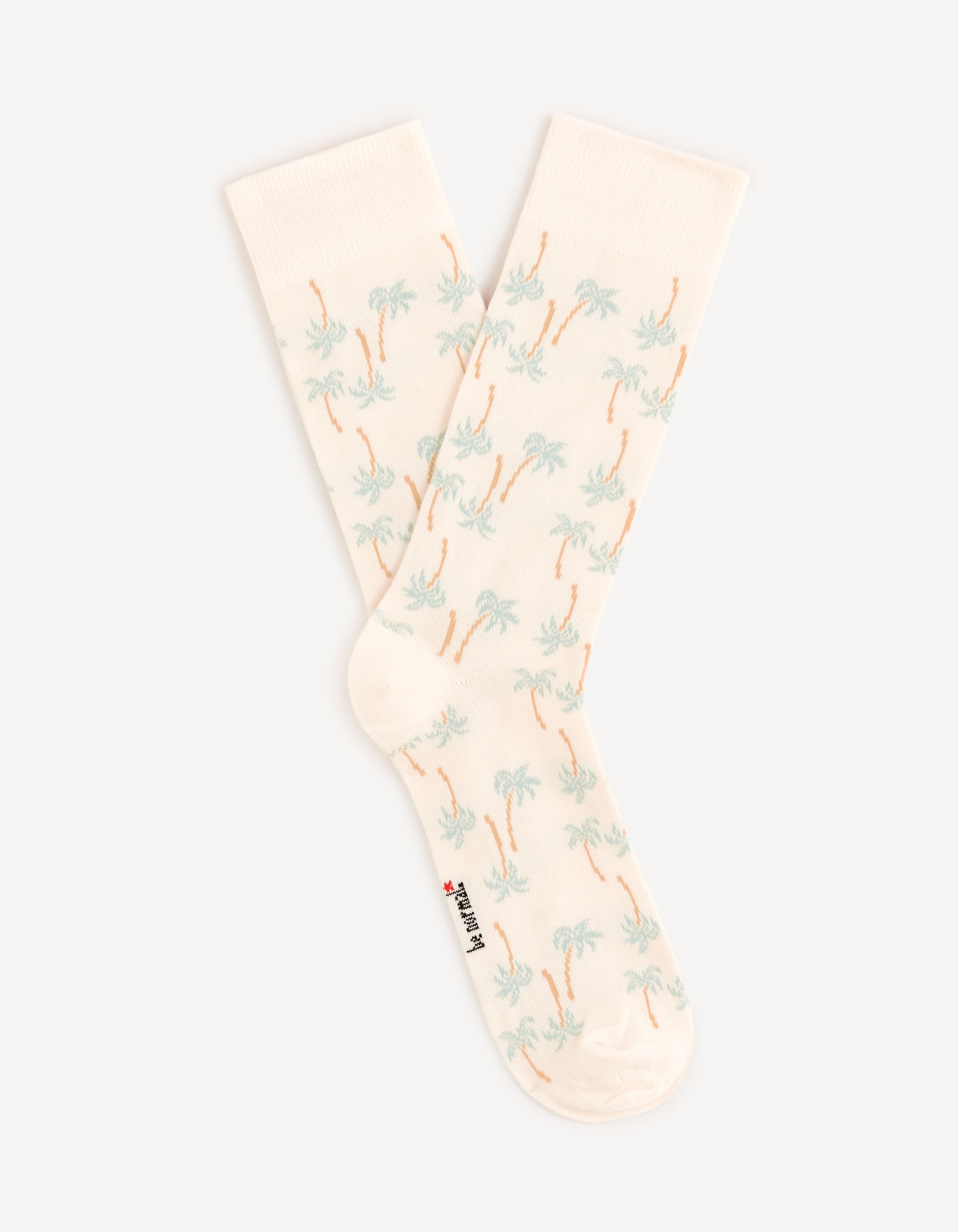 Chaussettes hautes coton - beige