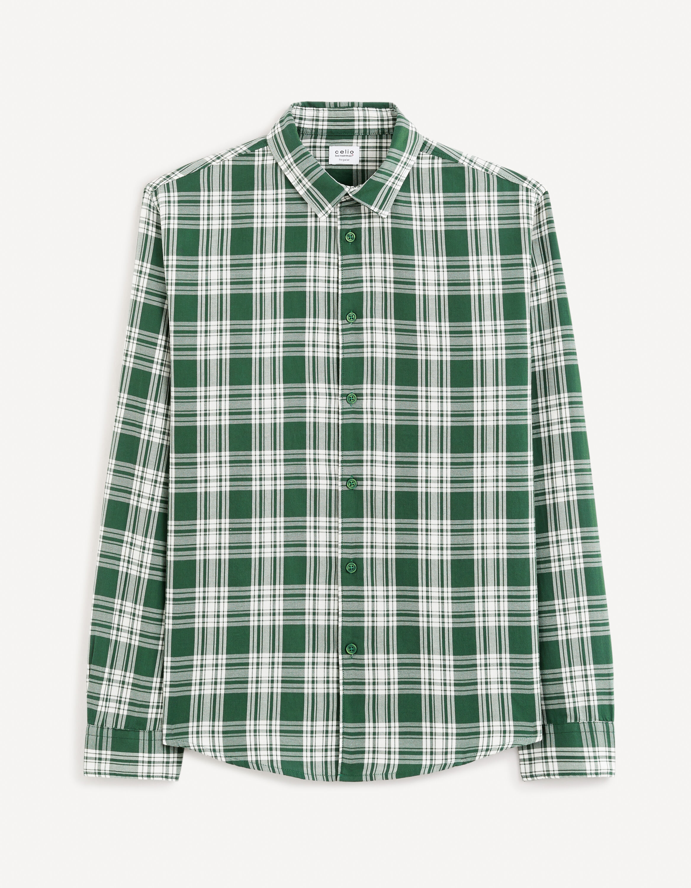 Chemise regular 100% coton - vert
