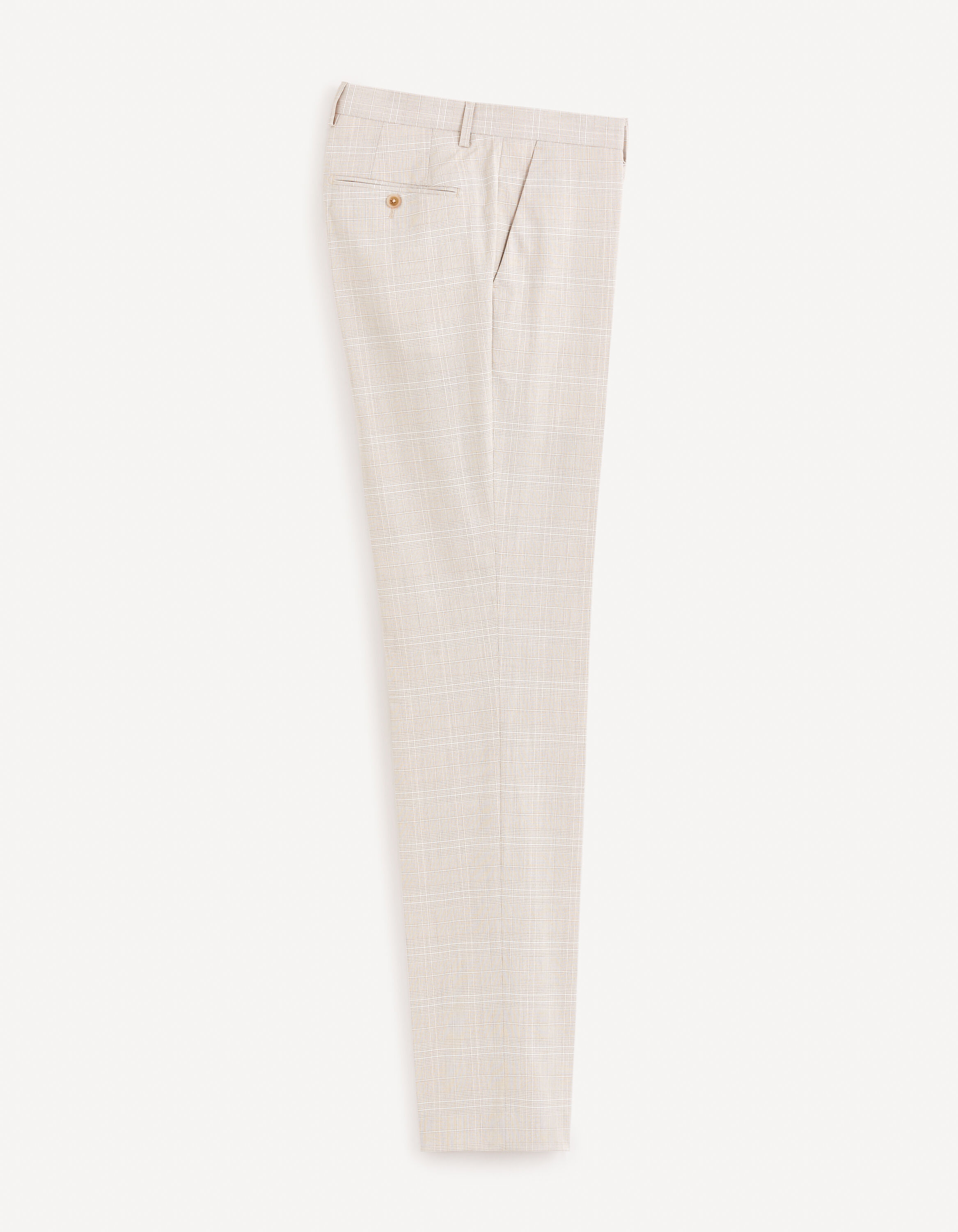 Pantalon de costume Leg slim &agrave; carreaux - beige clair