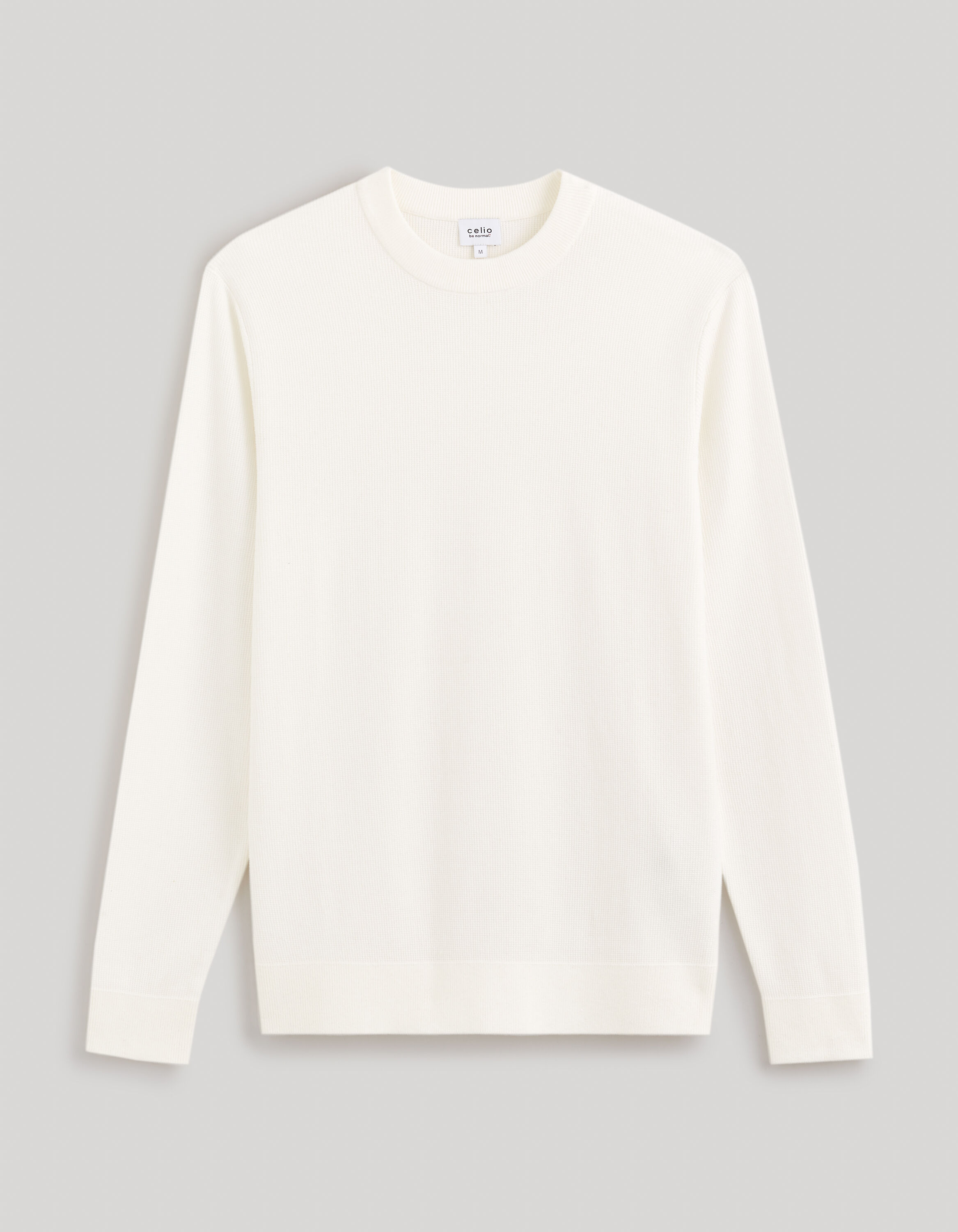 Pull col rond 100% coton - &iuml;&iquest;&frac12;cru