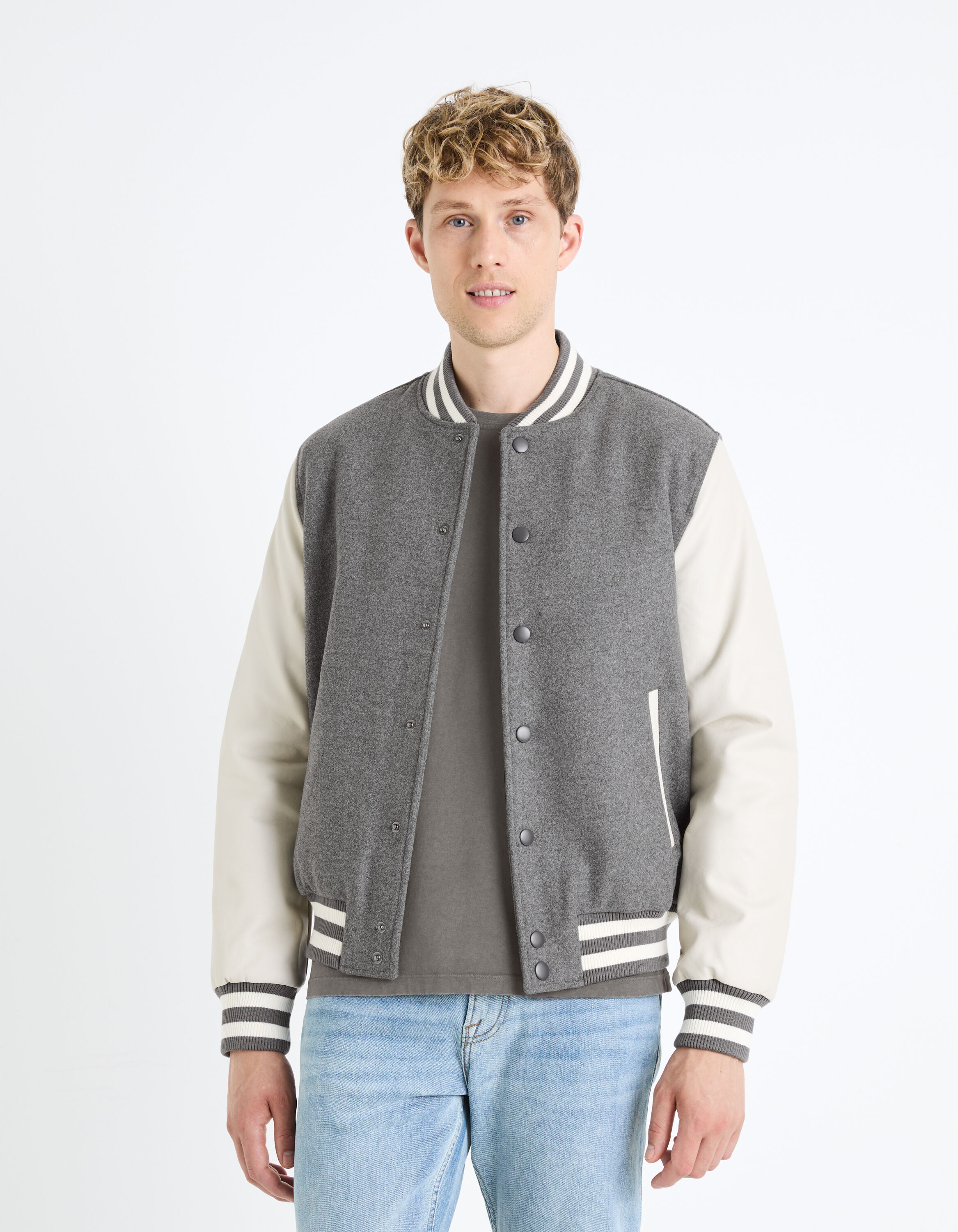 Blouson teddy - gris