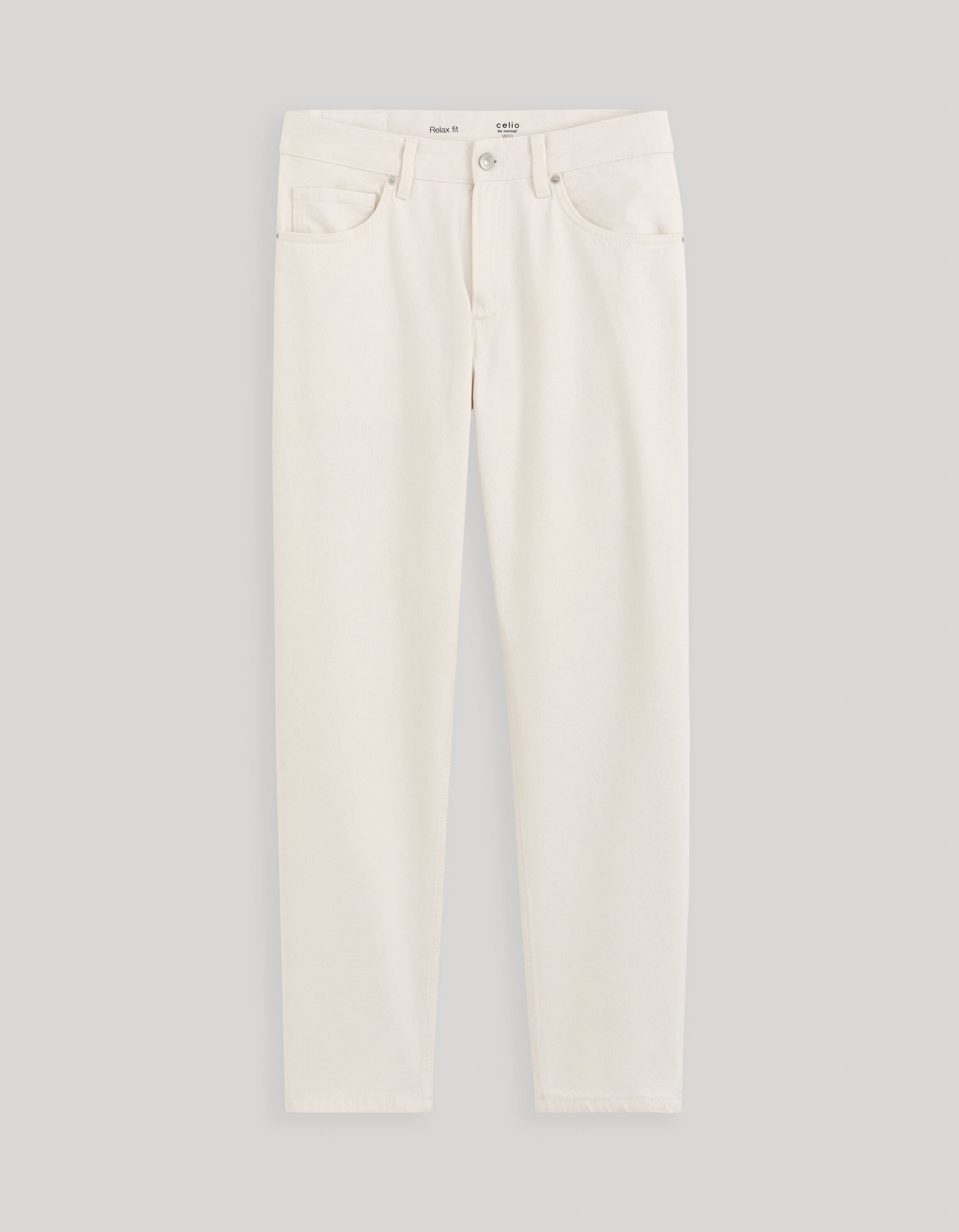 Jean relax C85 100% coton - blanc