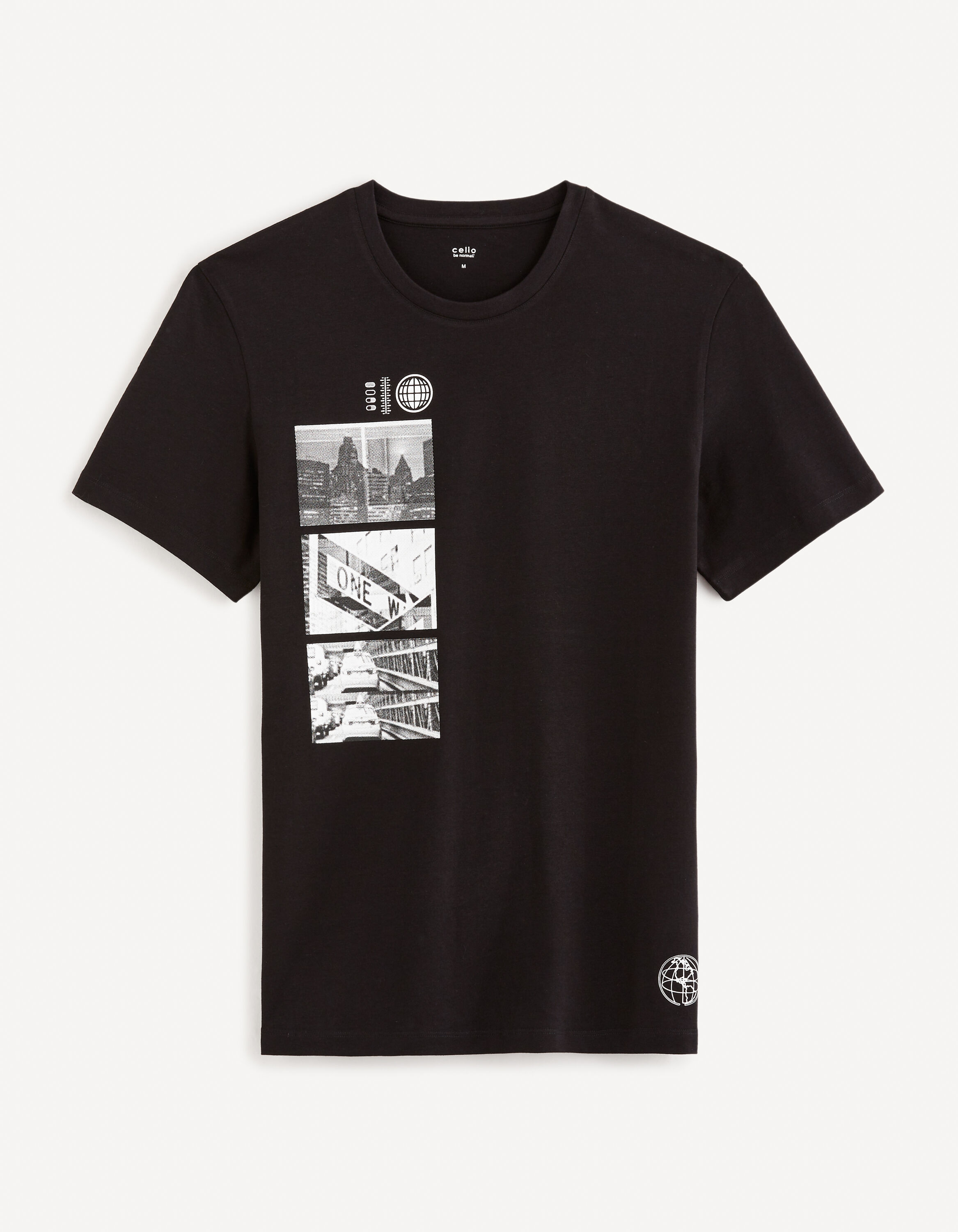 T-shirt col rond 100% coton - noir