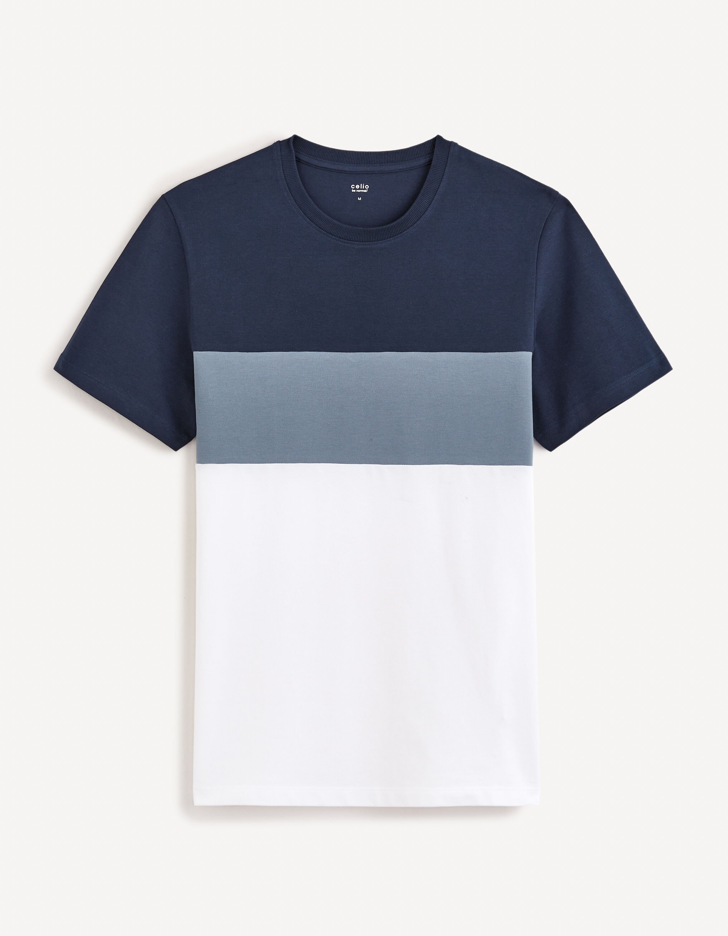 T-shirt col rond 100% coton - marine