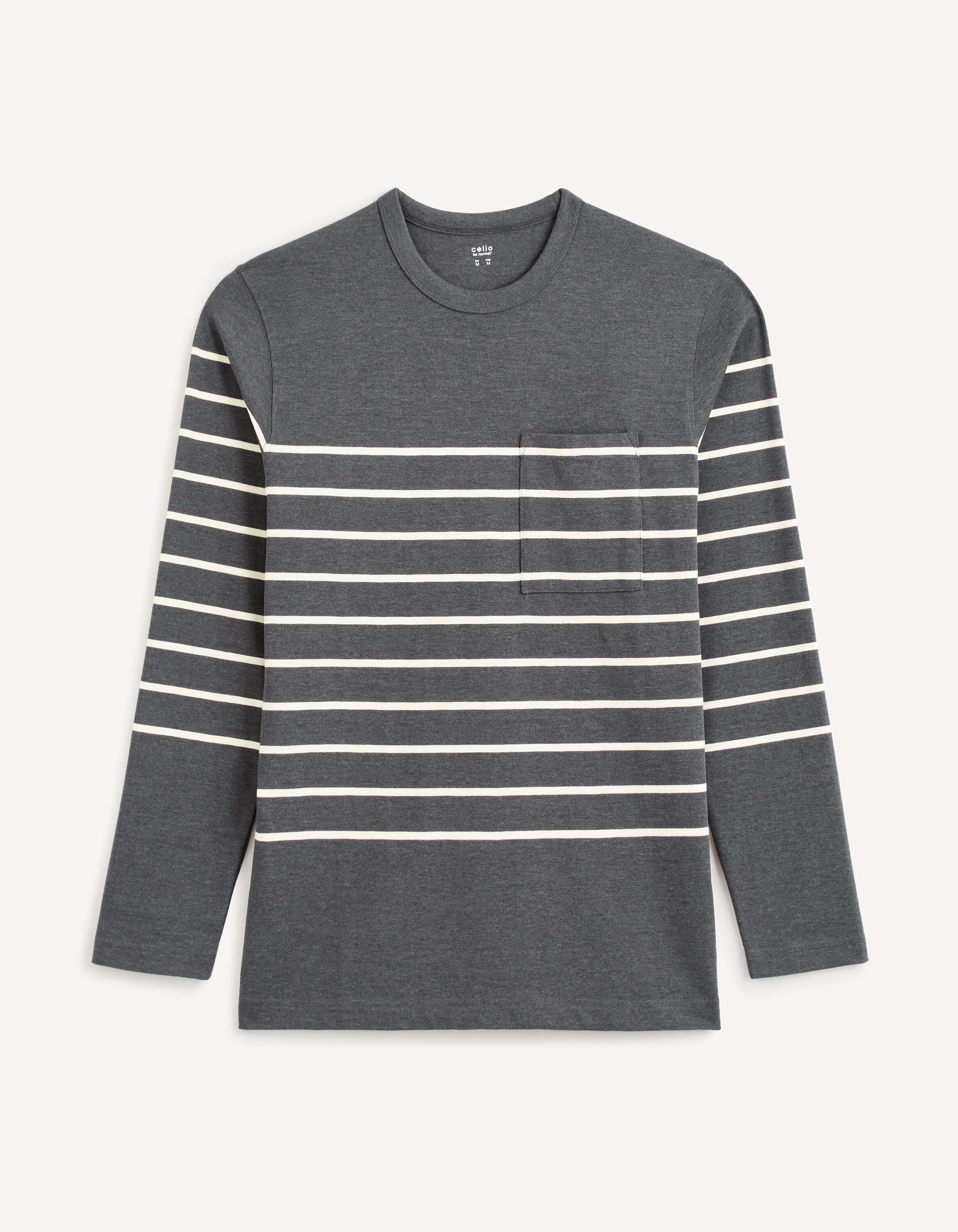 T-shirt col rond 100% coton - anthracite