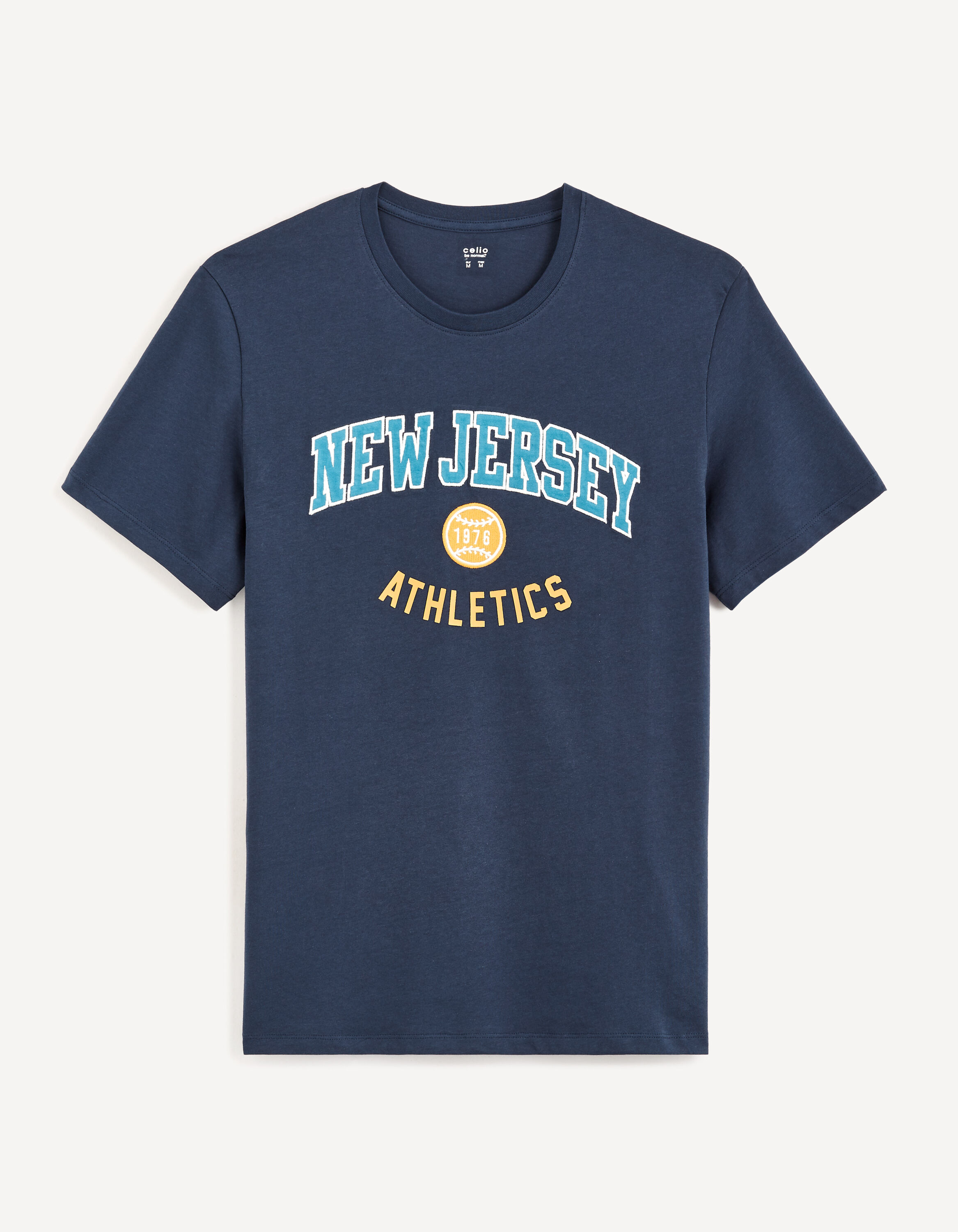 T-shirt col rond 100% coton - bleu marine