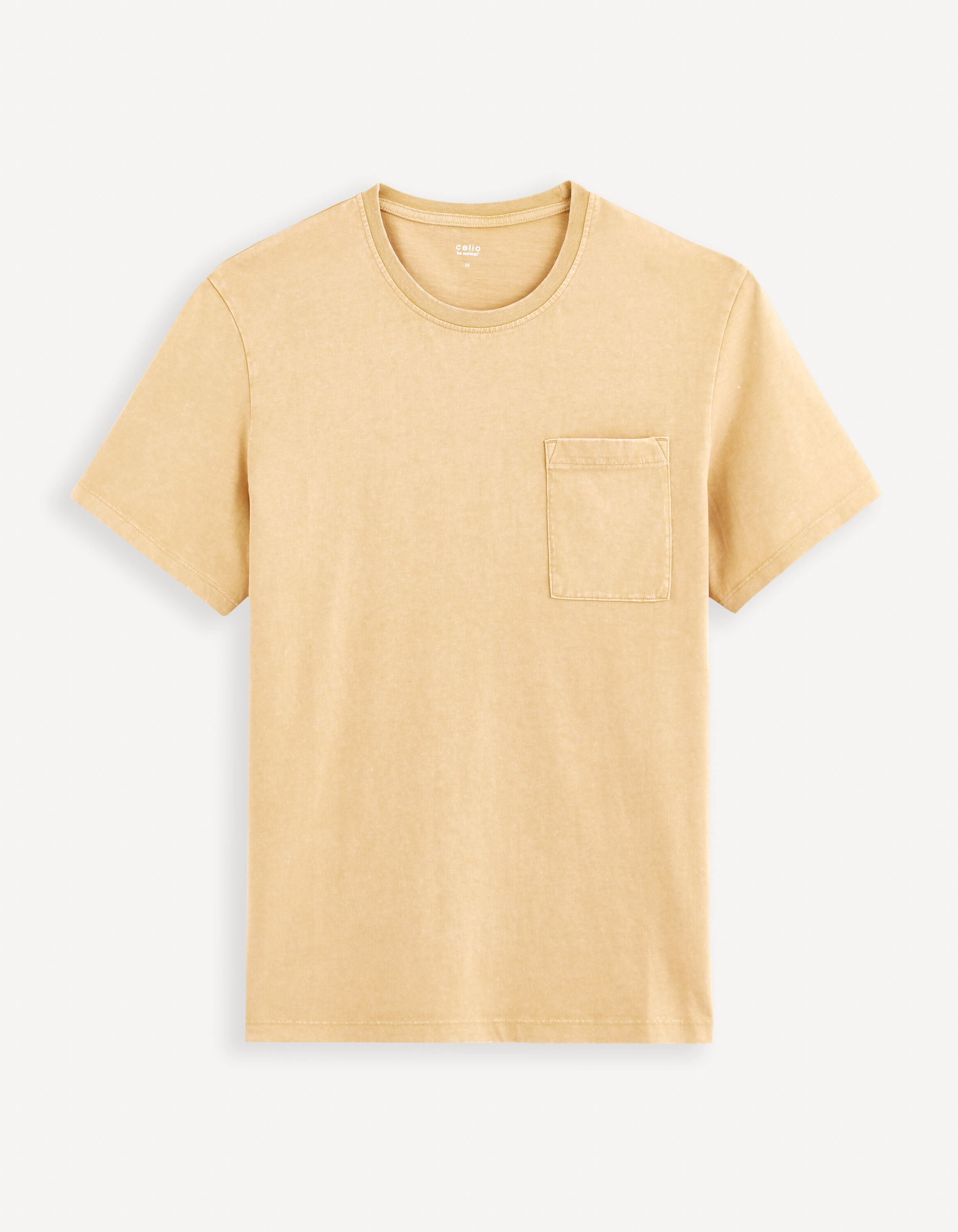 T-shirt col rond 100% coton - jaune