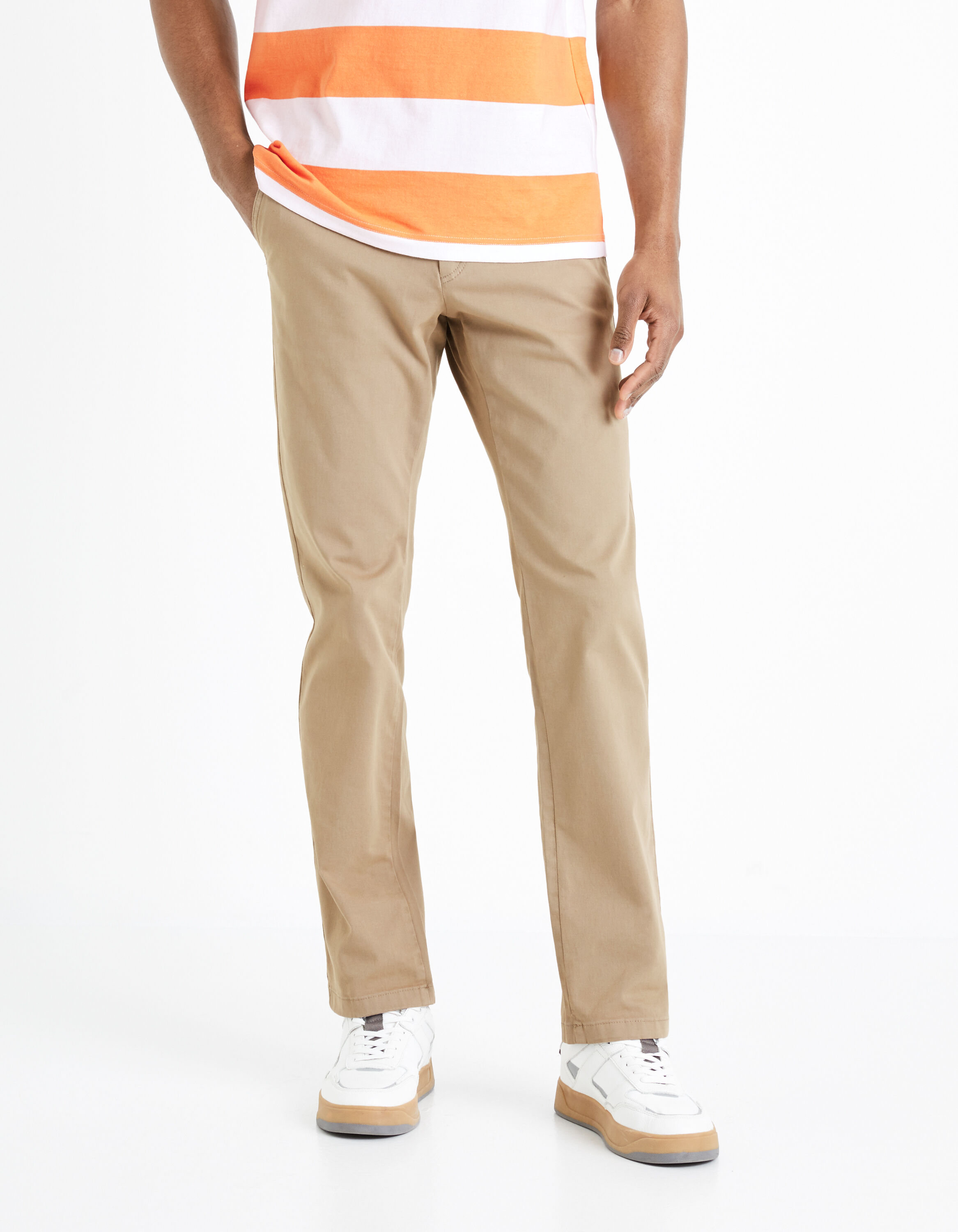 Pantalon chino straight - beige